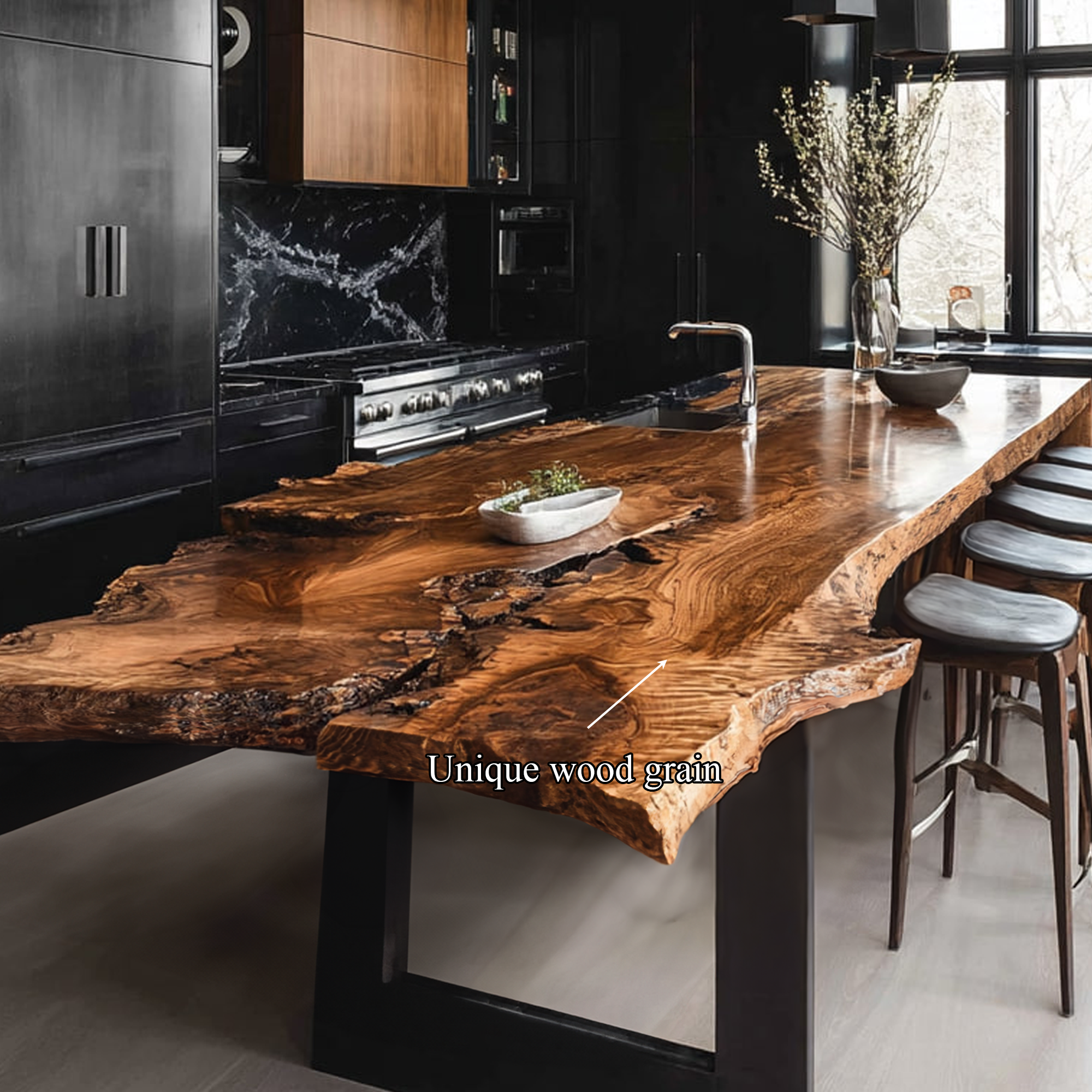 Dark Modern Kitchen Island Kitchen Or Chef Studio SINLKIBE112