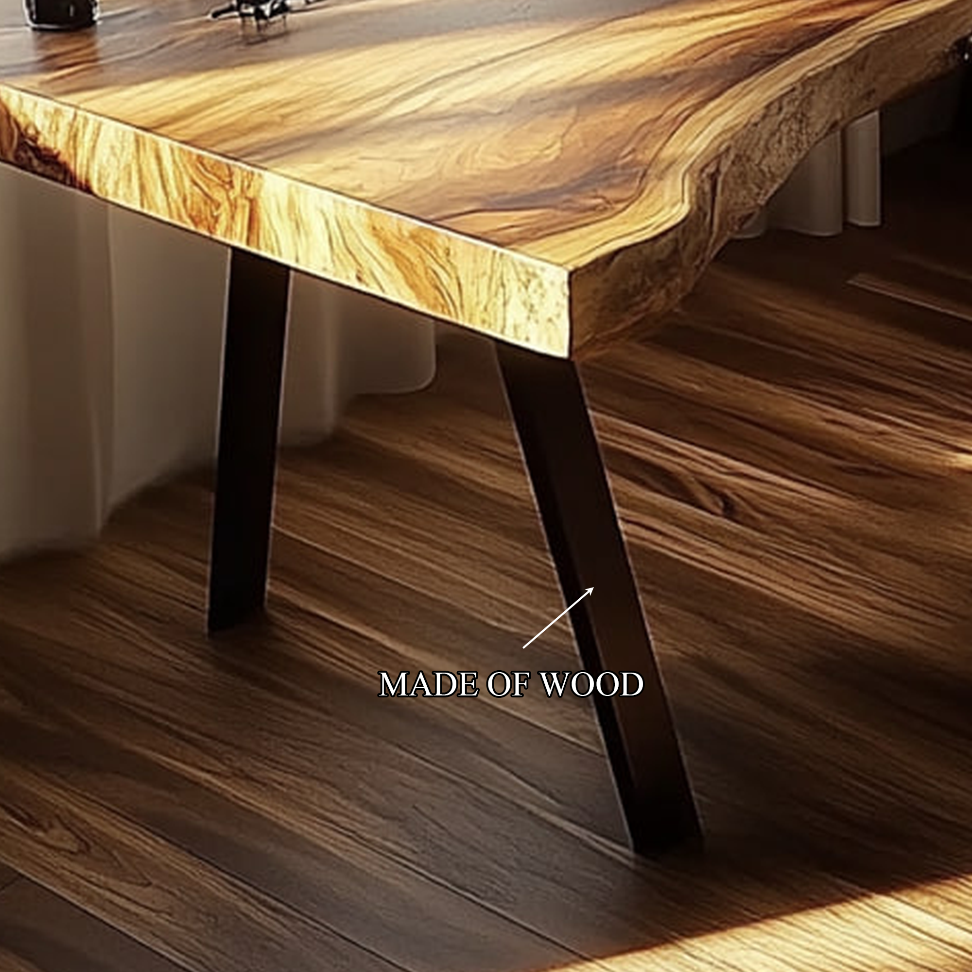 Rustic Live Edge Modern Desk Living Room And Office Space SINLKIDK015
