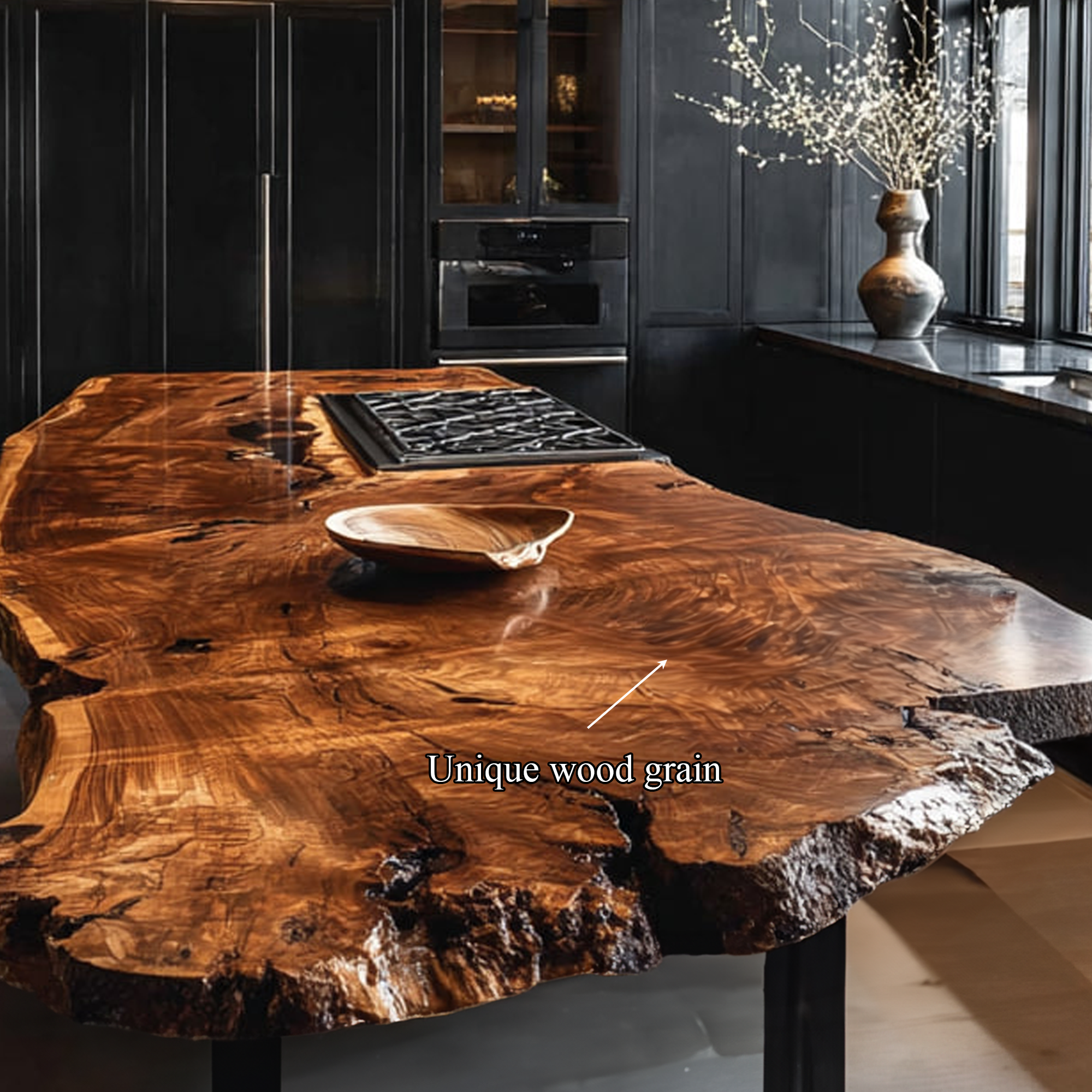 Rustic Live Edge Kitchen Island Kitchen Or Cooking Space SINLKIBE113