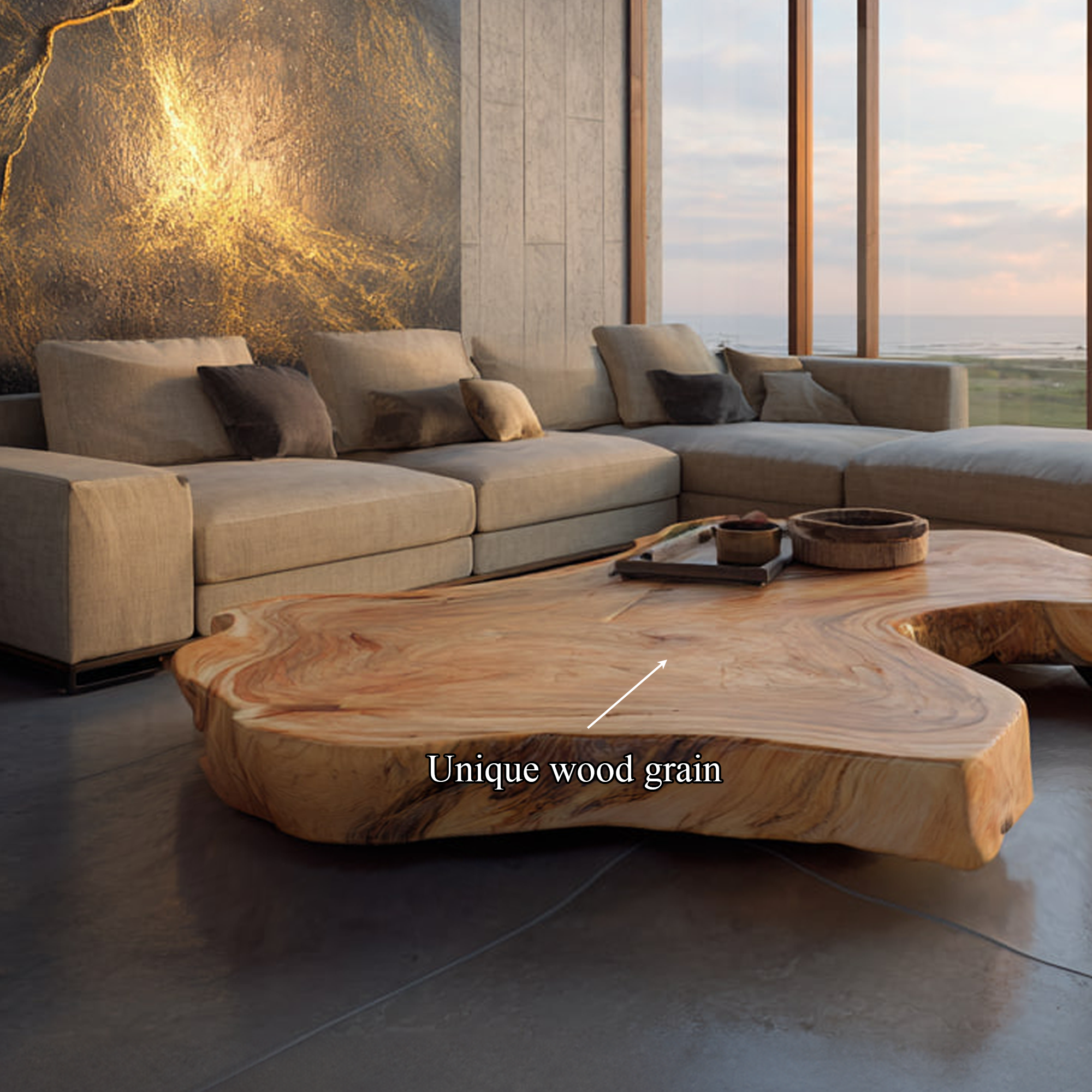Rustic Sculptural Coffee Table Living Room And Sitting Room SINLKICF134