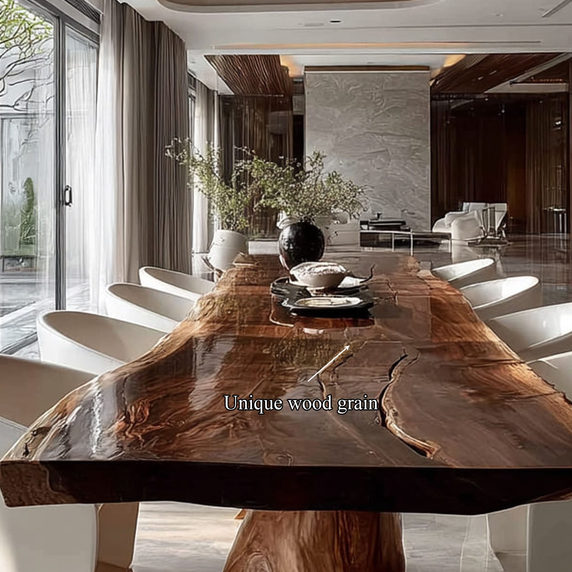 Rustic Live Edge Dining Table Family Room SINLKIDT099
