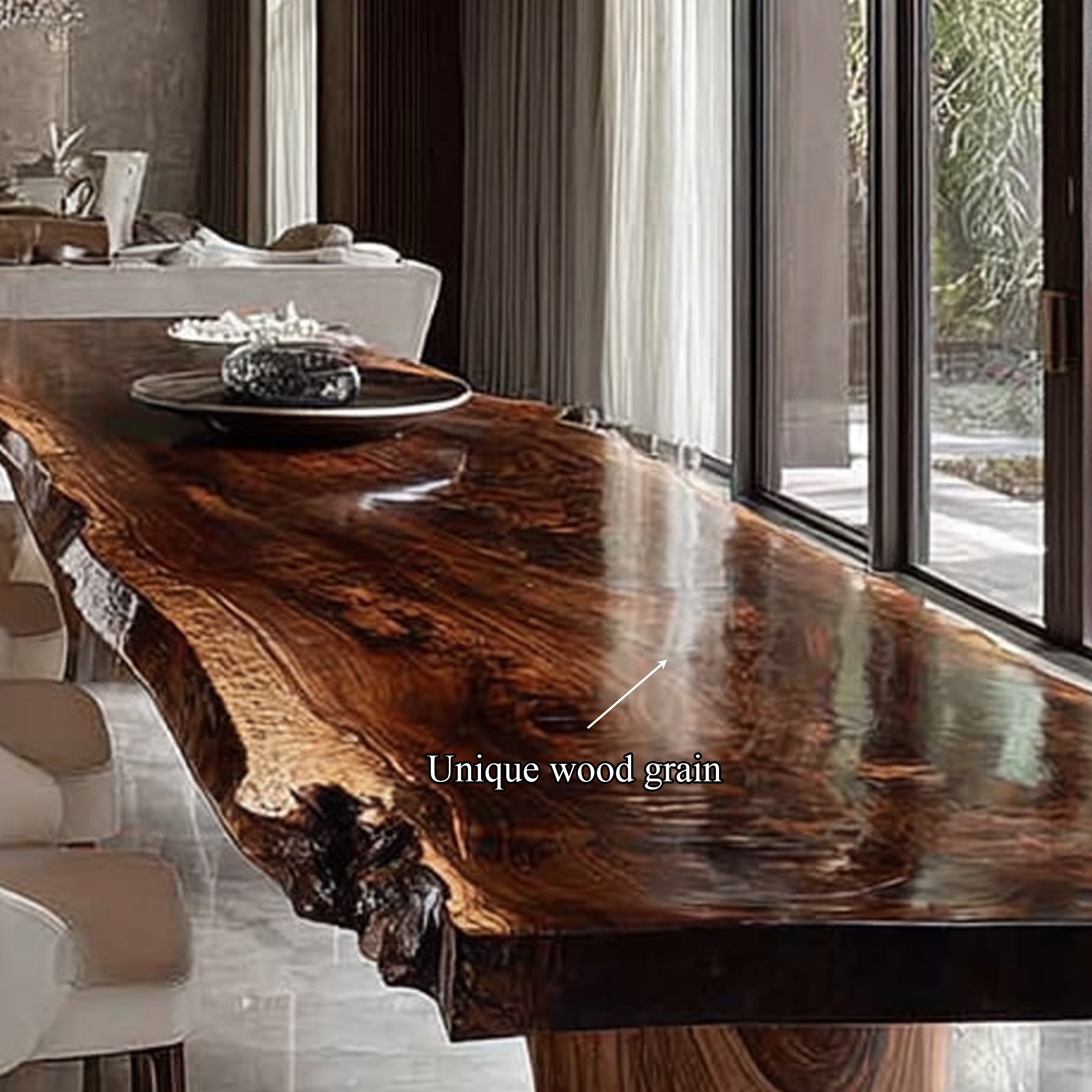 Rustic Solid Natural Wood Dining Table Dining Room SINLKIDT102
