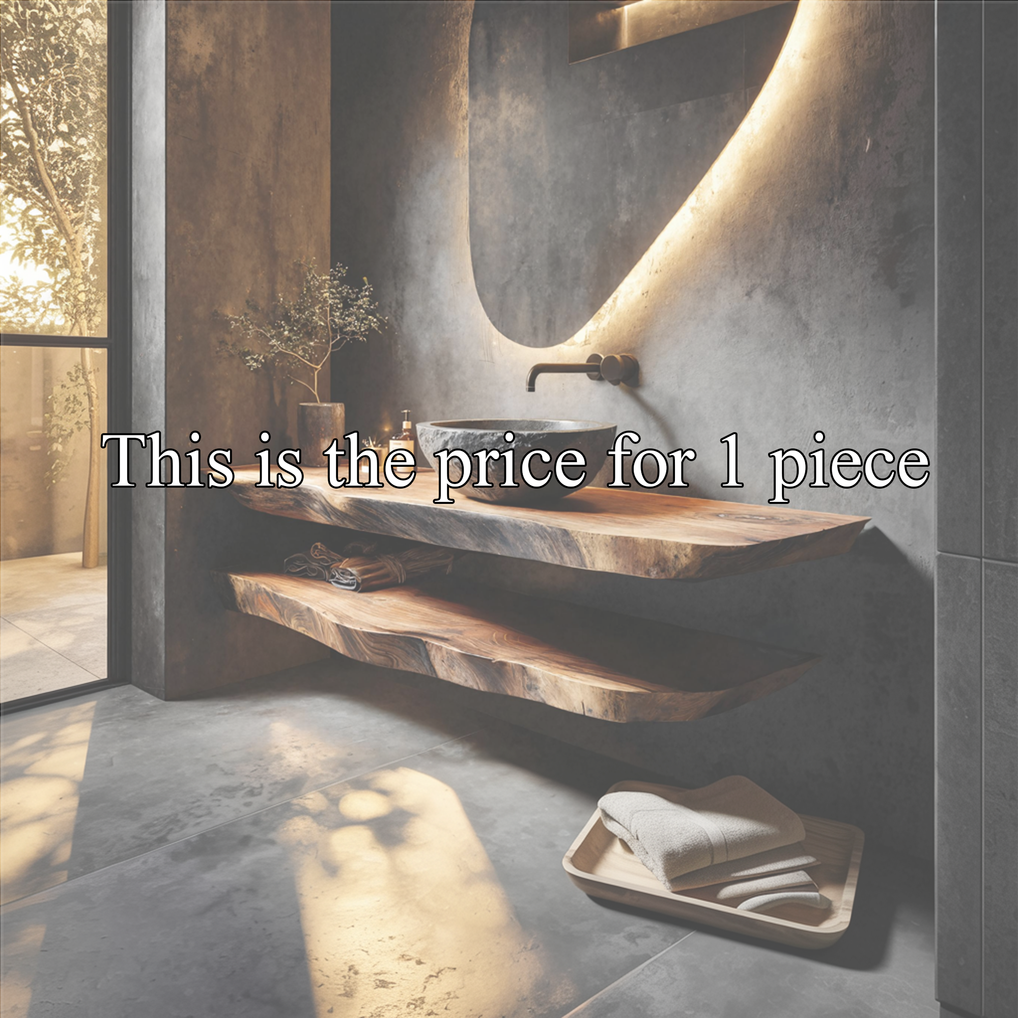 Modern Rustic Bathroom Vanity Wall Floating Wood Counter SINLKIBRV251