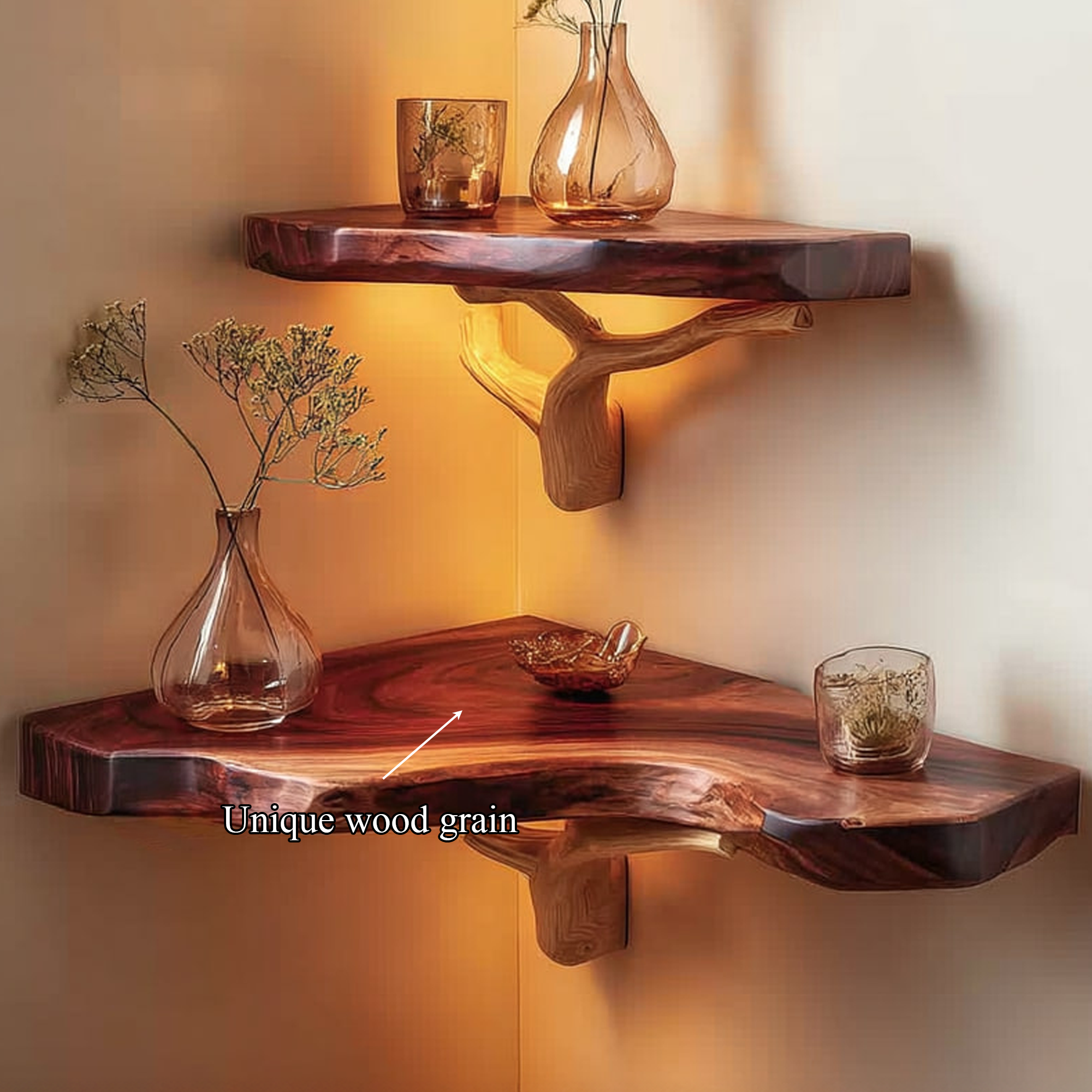 Rustic Corner Floating Shelf Living Room SINLKIFL115