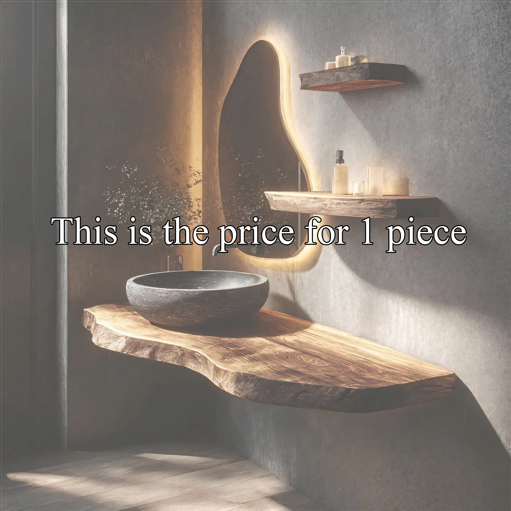 Natural Wood Bathroom Vanity Floating Shelf Countertop Stand SINLKIBRV252