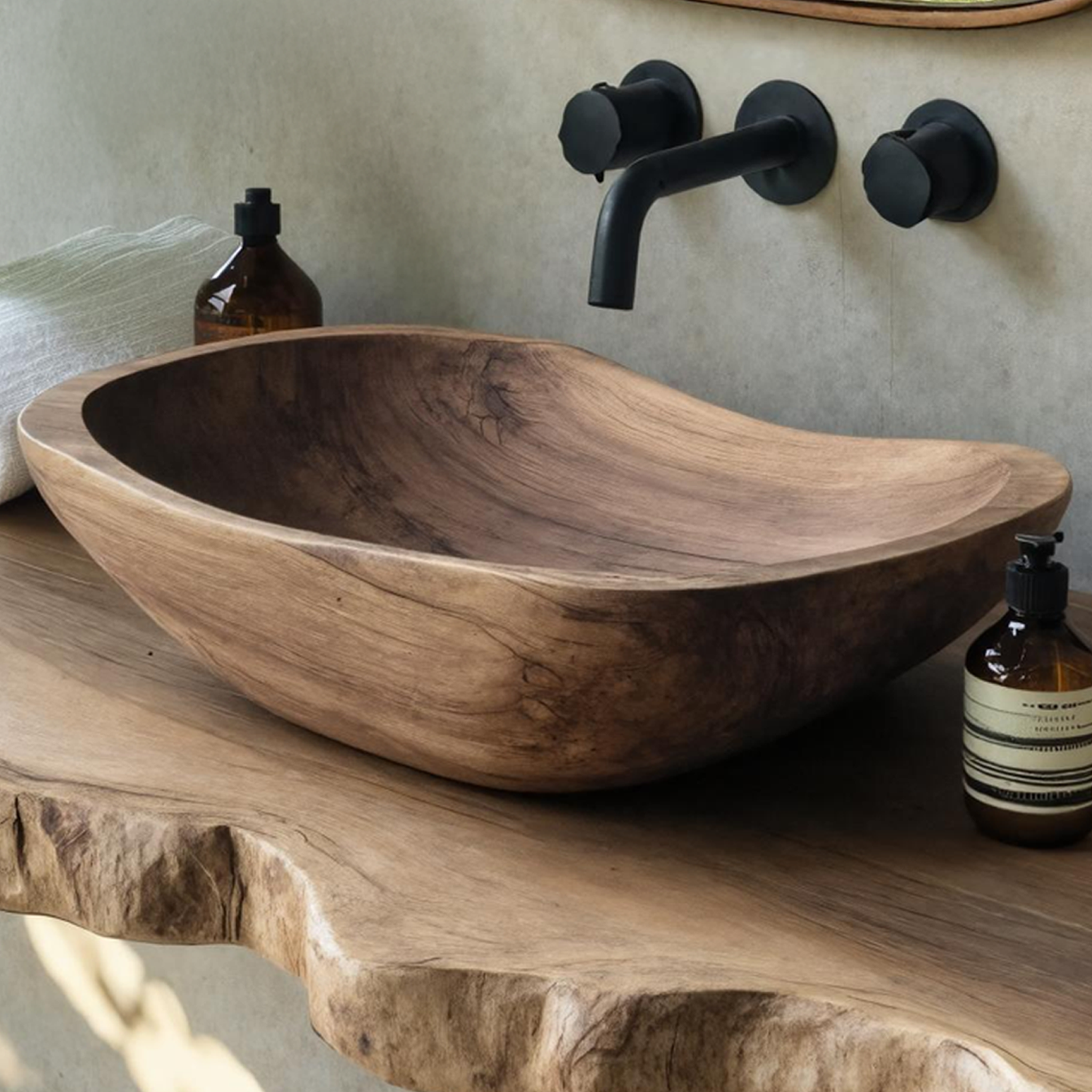 Mid Century Solid Wood Sink For Luxury Bathroom Upgrade SILDTTRVS001