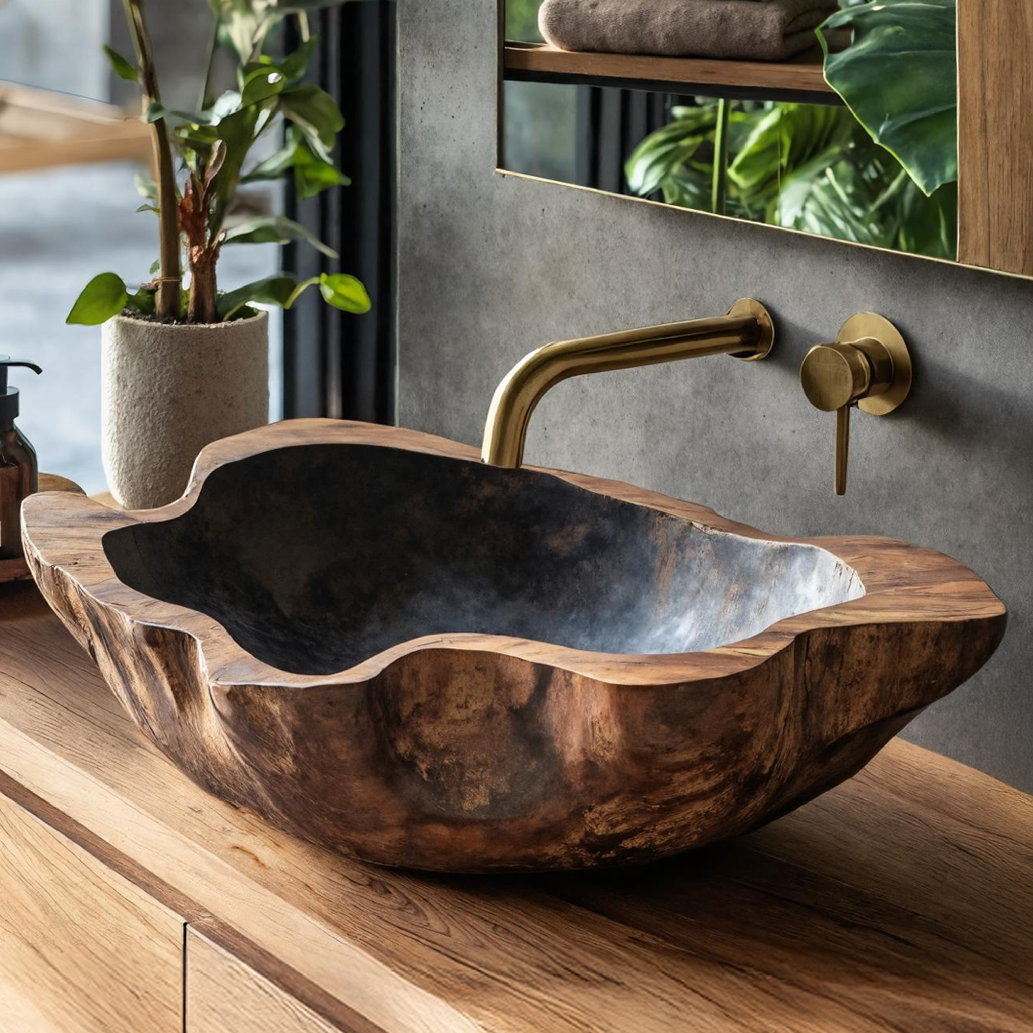 Wood Wash Basin Mid Century Style For Bathroom Upgrade SILDTTRVS016