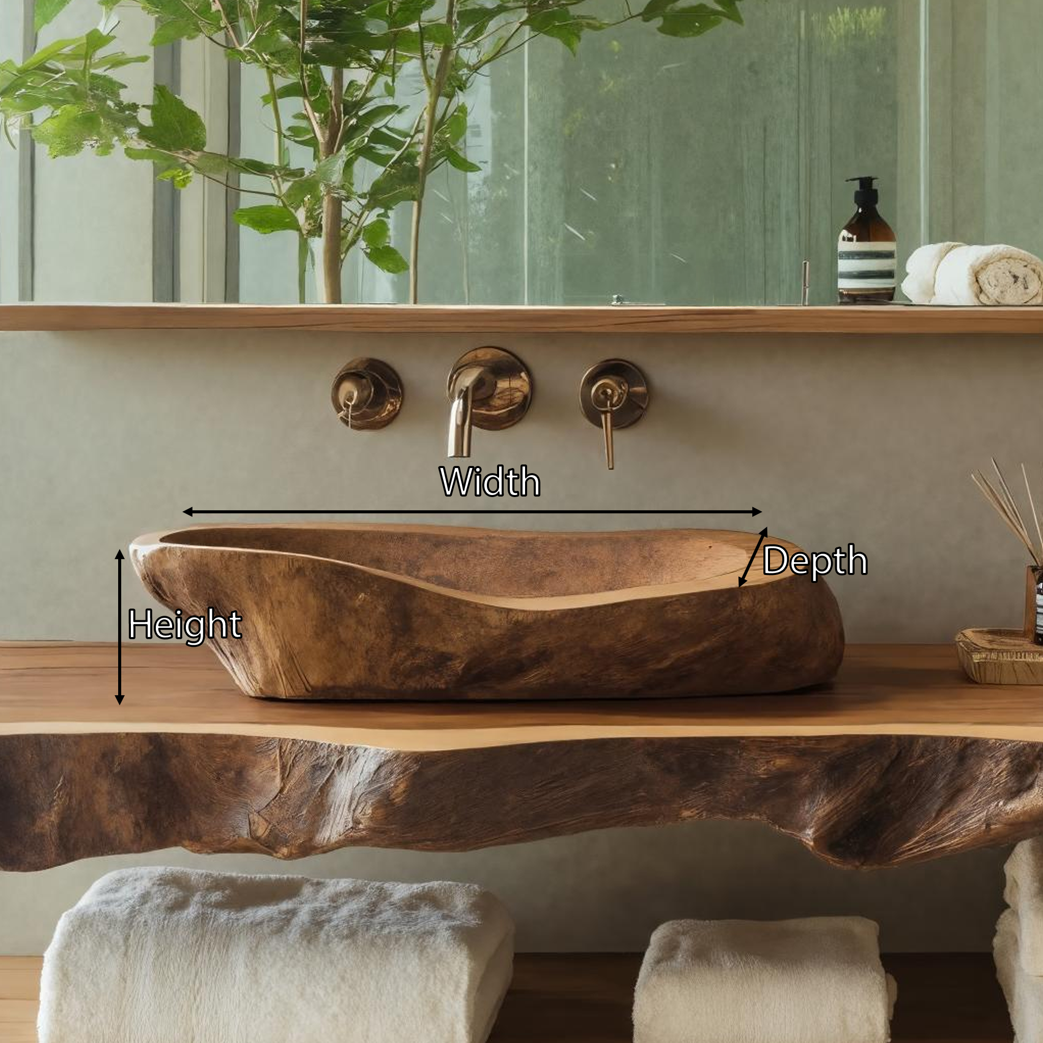 Handcrafted Wood Wash Basin For Elegant Bathroom Design SILDTTRVS005