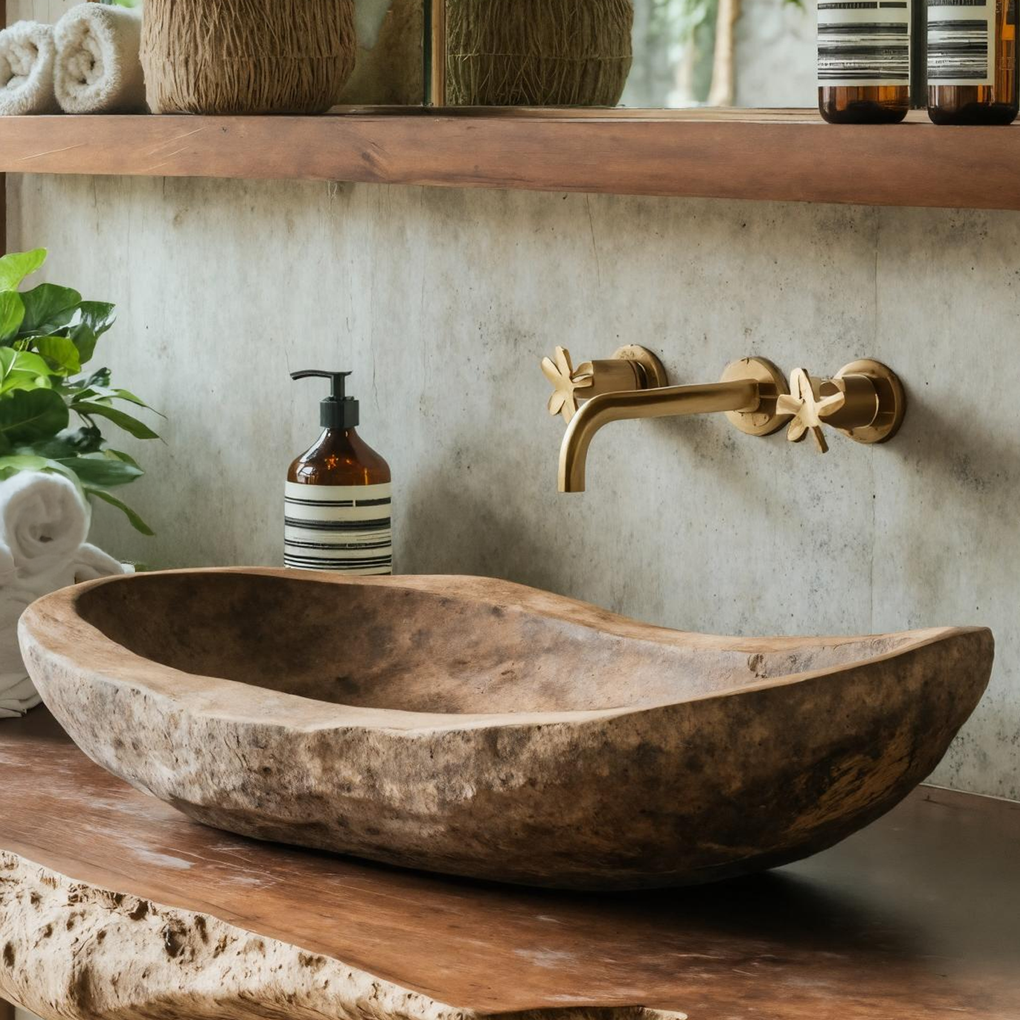 Handcrafted Farmhouse Wood Wash Basin For Bathroom Use SILDTTRVS010