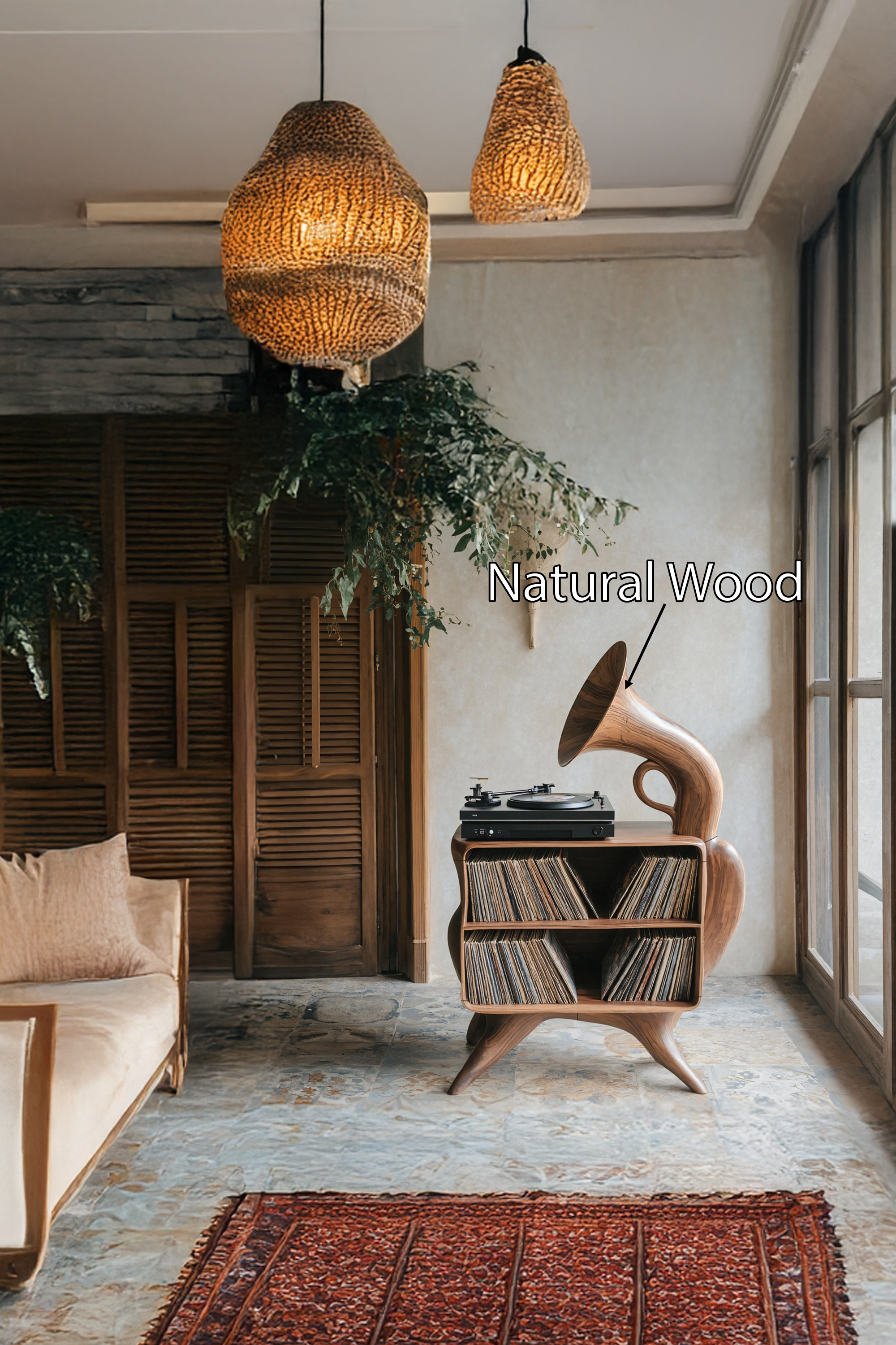 Rustic Vinyl Record Storage For Bedroom Furniture SILDTTRRPT017
