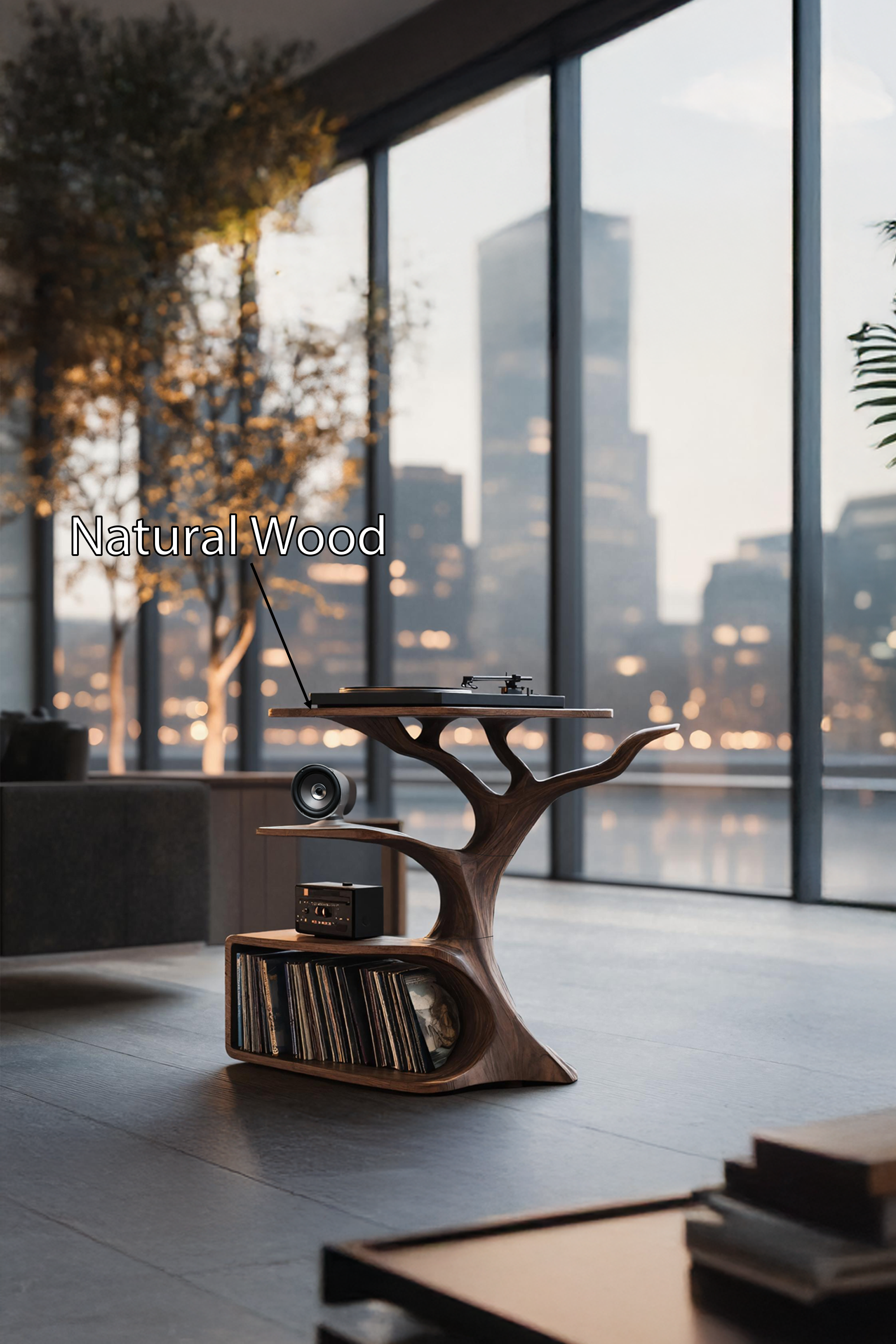 Rustic Record Player Table For Furniture And Audio SILDTTRRPT025