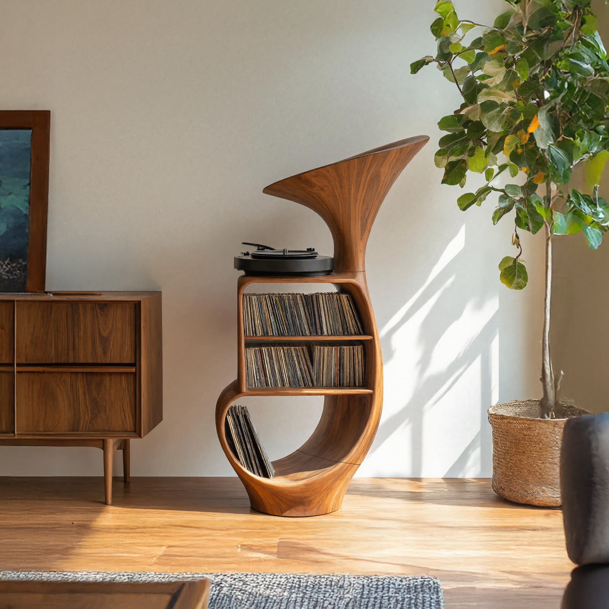Rustic Vinyl Record Cabinet For Furniture Decor SILDTTRRPT009