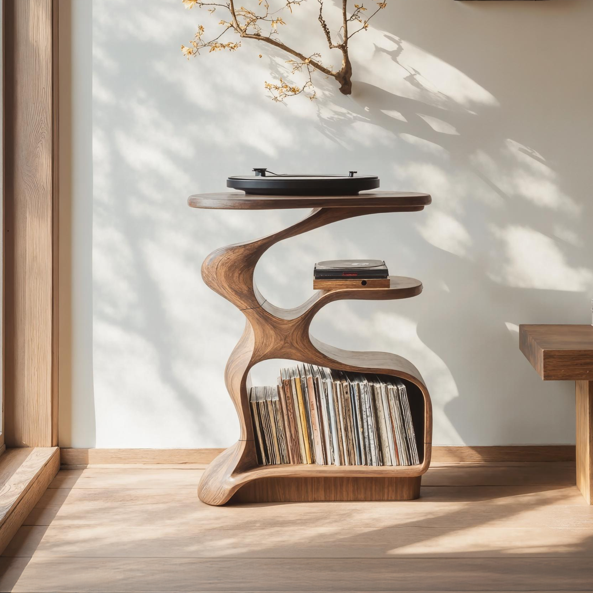 Mid Century Wooden Media Stand Stylish Living Room SILDTRPT029