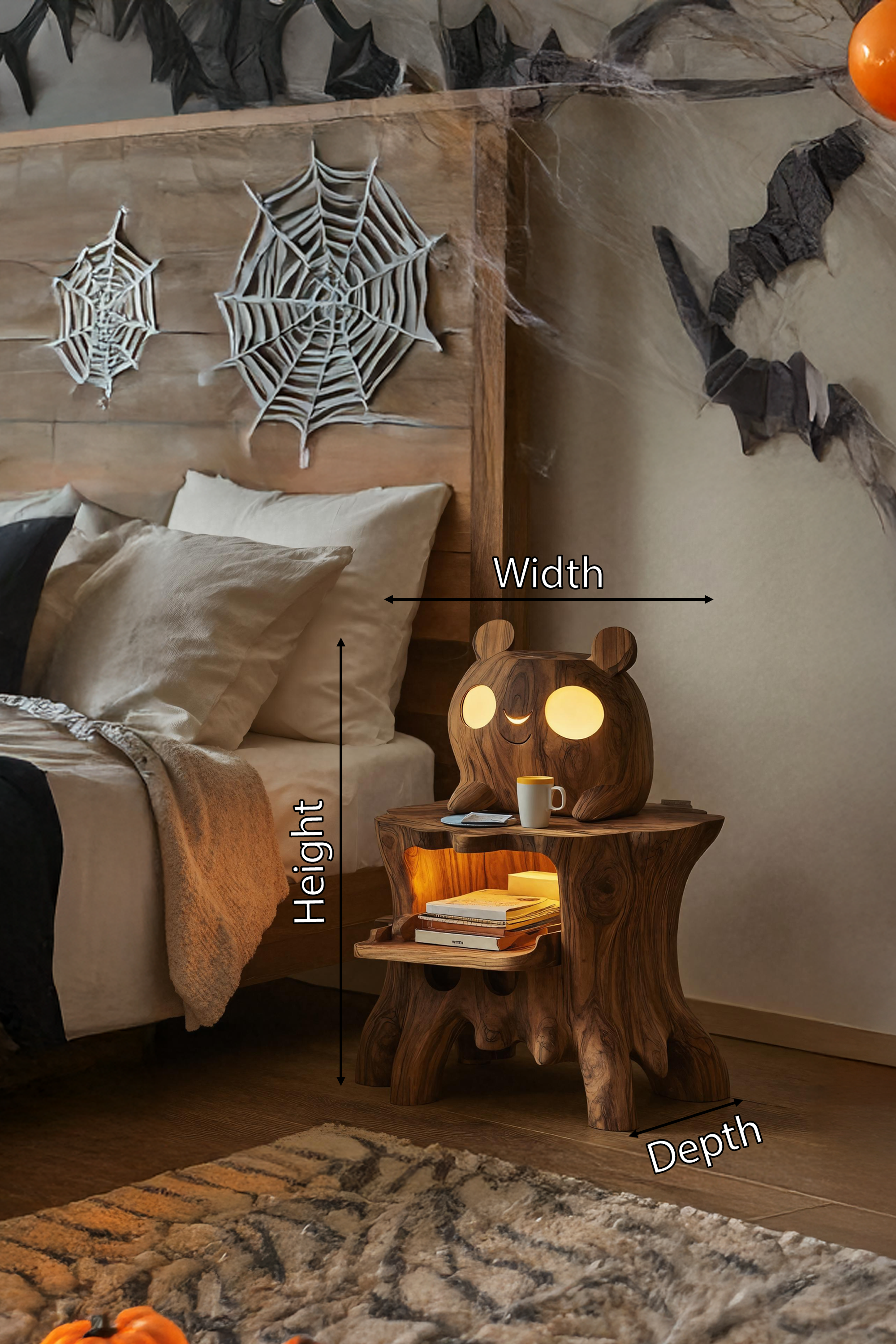 Rustic Wooden Side Table For Modern Bedroom Interior SILDTTRNS015