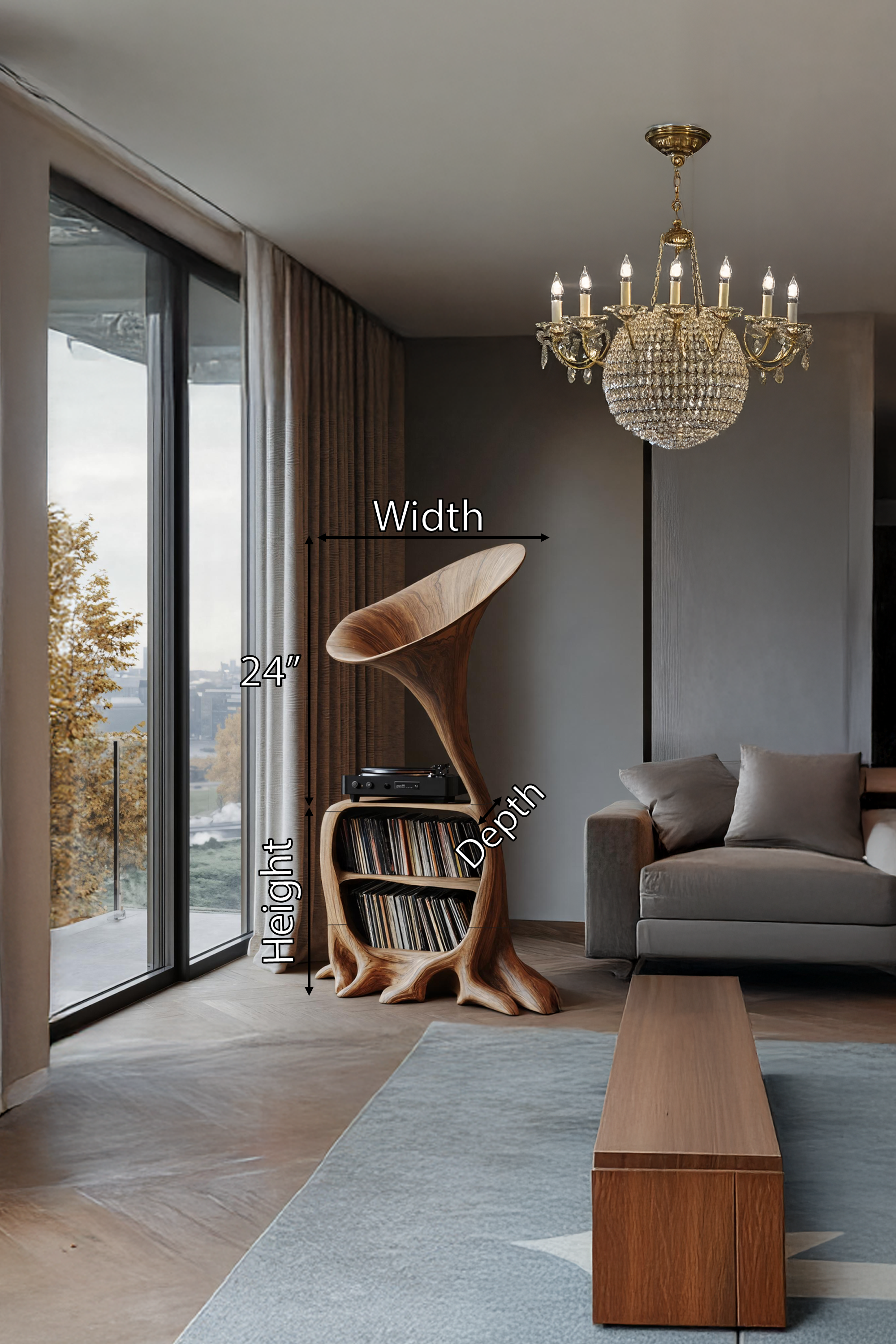 Rustic Wooden Vinyl Storage For Entryway Design SILDTTRRPT005