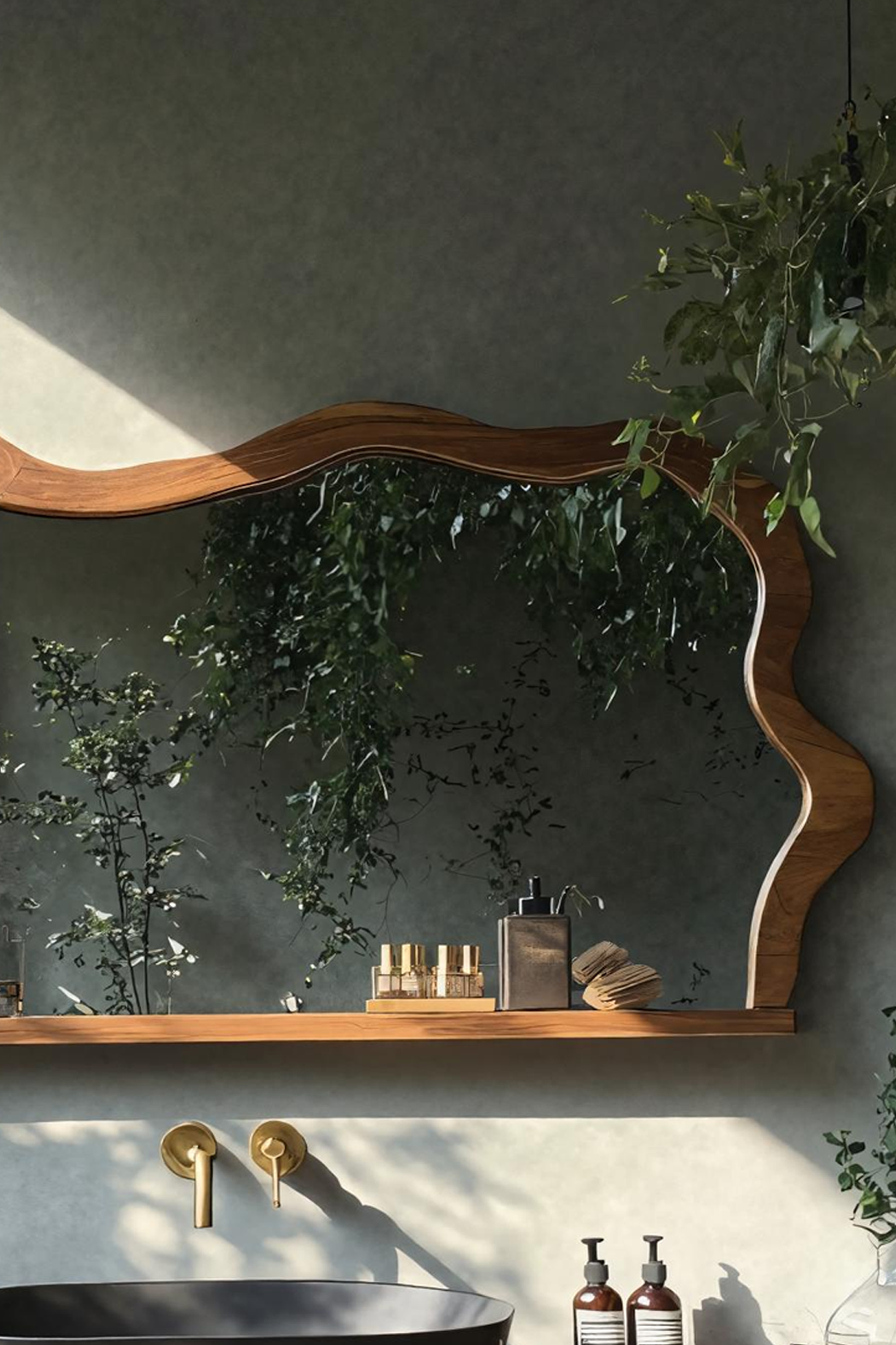 Handcrafted Asymmetrical Wall Mirror For Bathroom Use SILDTTRMI020