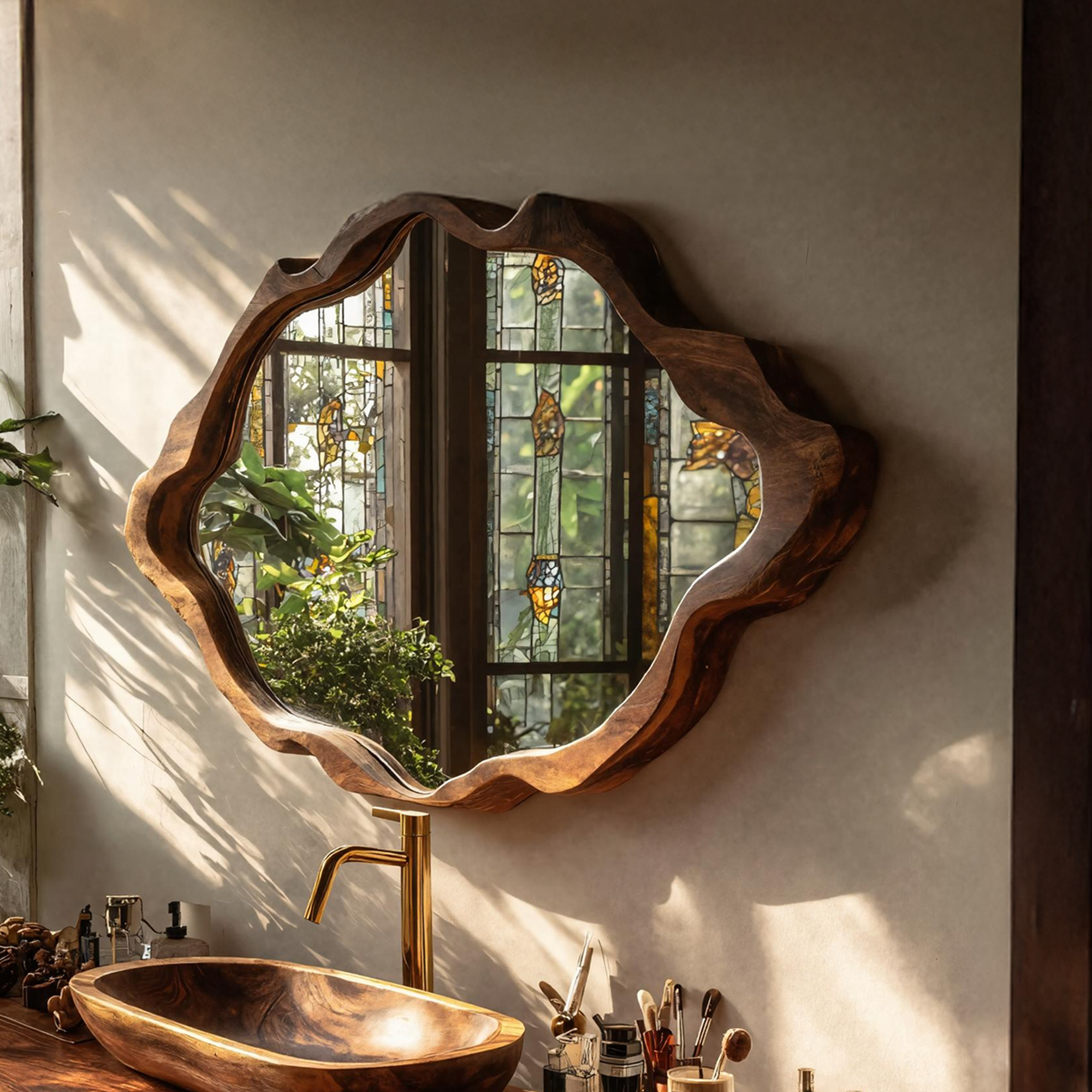 Farmhouse Wooden Vanity Mirror For Bathroom Furniture SILDTTRMI028