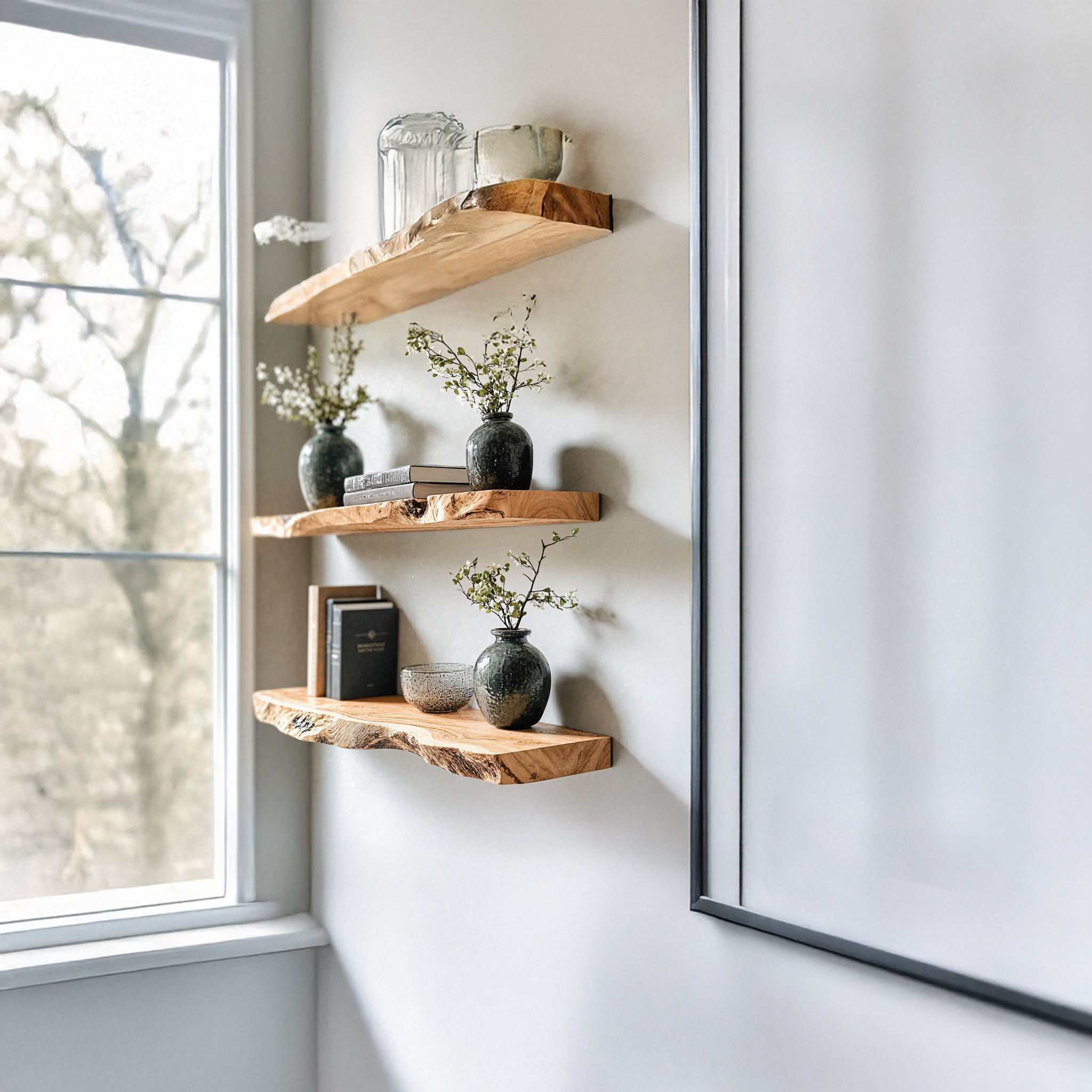 Wall Mounted Floating Shelf Live Edge Shelves SILDTFL112