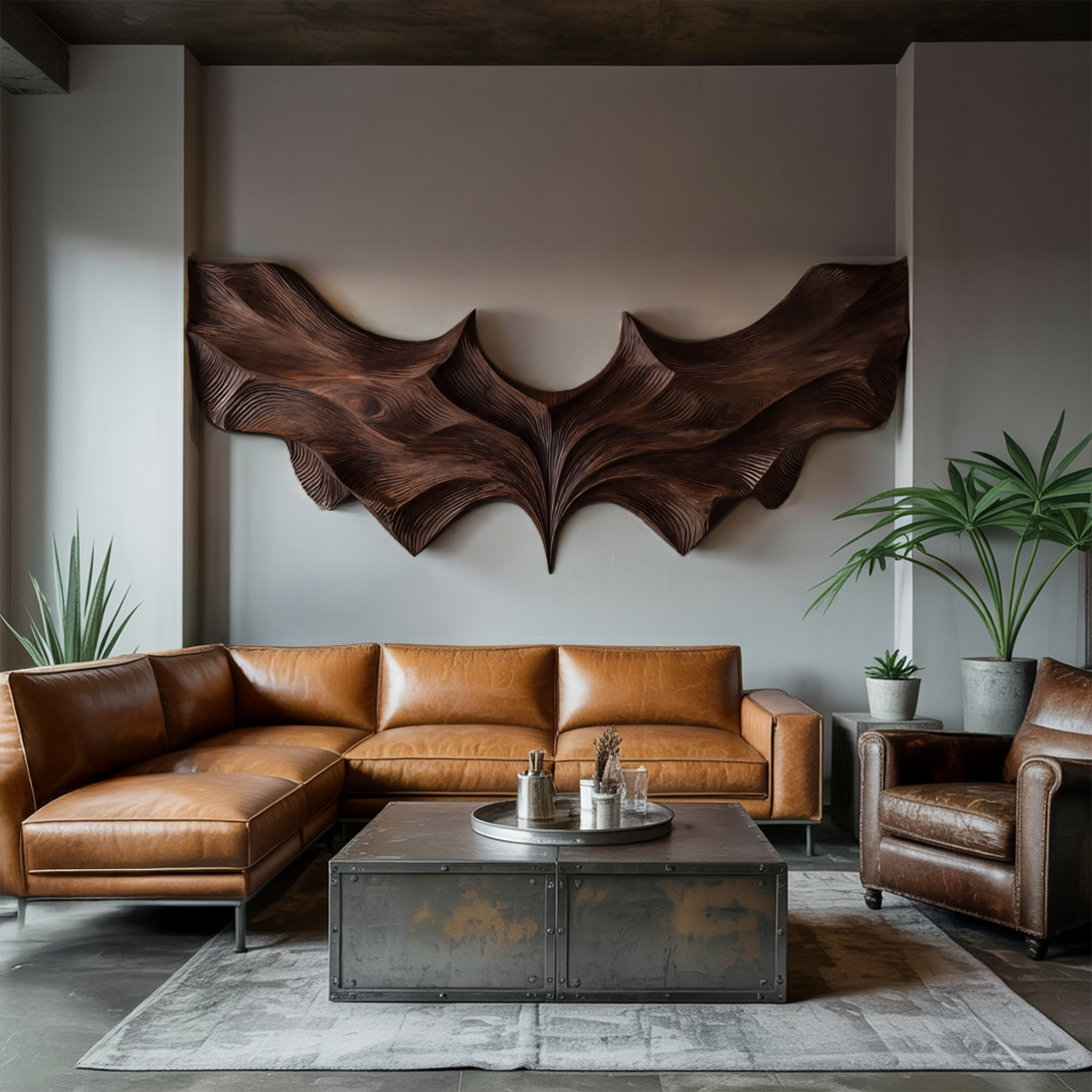 Contemporary Sculptural Wood Bat Wall Art For Living Room RTTHTTWA077