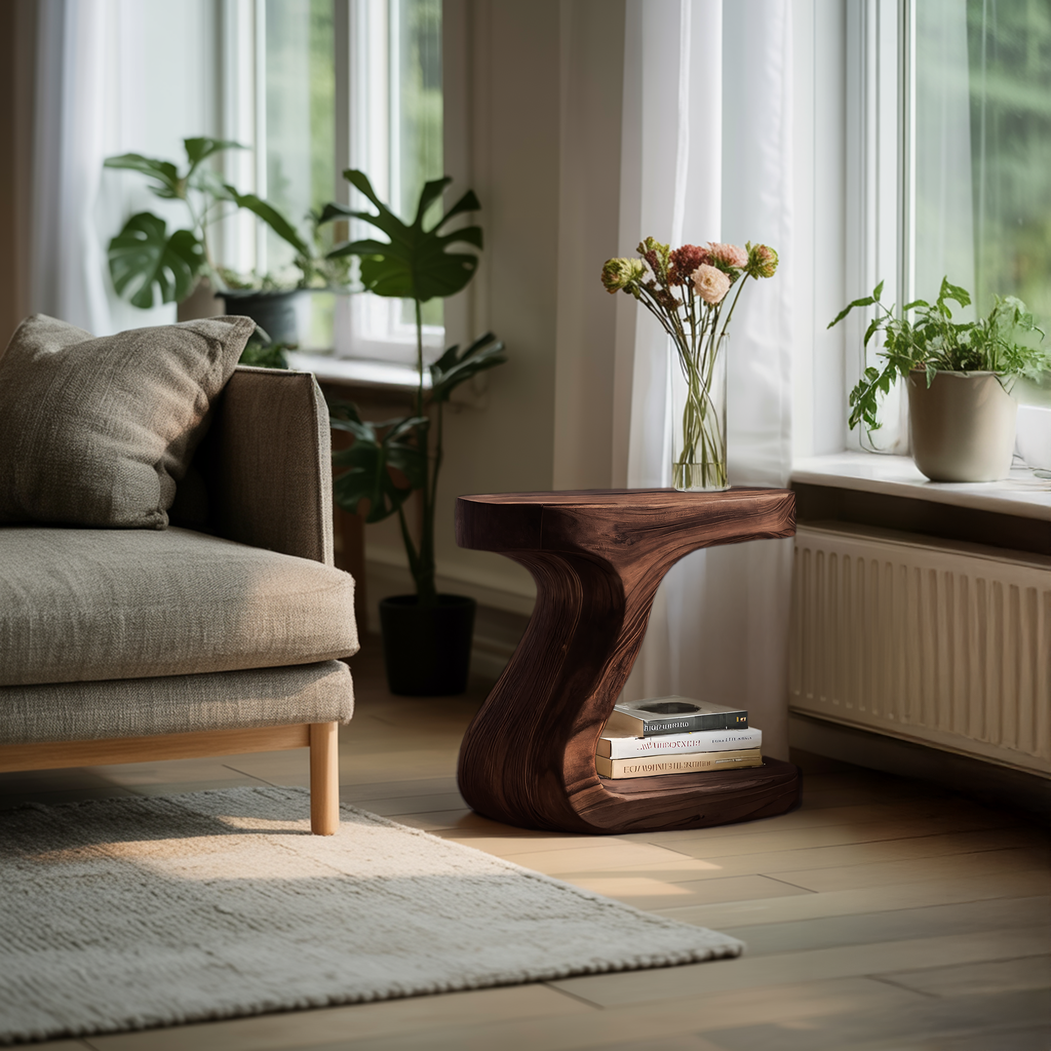 Minimalist Organic Shaped Nightstand For Bedroom RTTHHNNS001