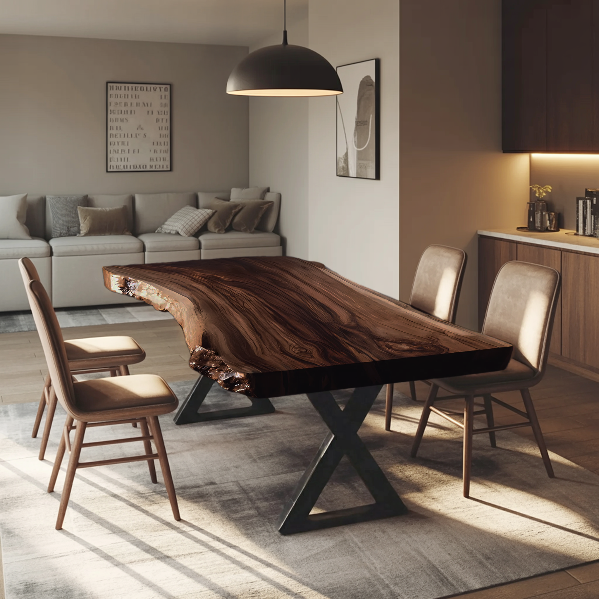 Kitchen Decor Modern Solid Wood Dining Table Minimal Legs SILDTTRDN023
