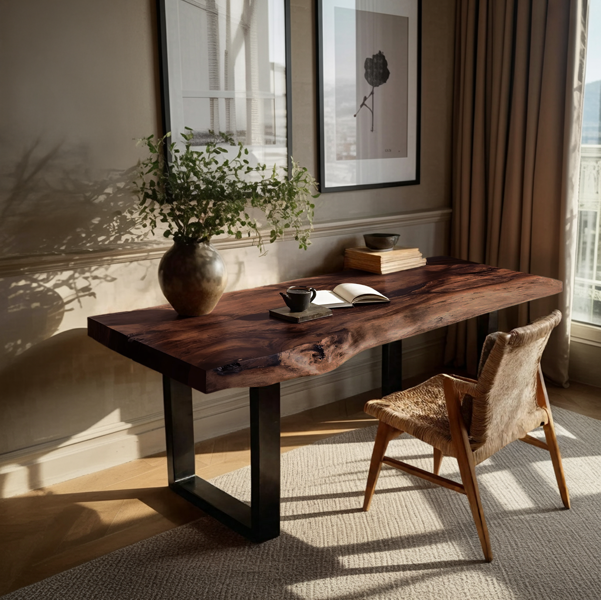 Handcrafted Wooden Tabletop For Modern Bedroom Decor SILDTTNDE011