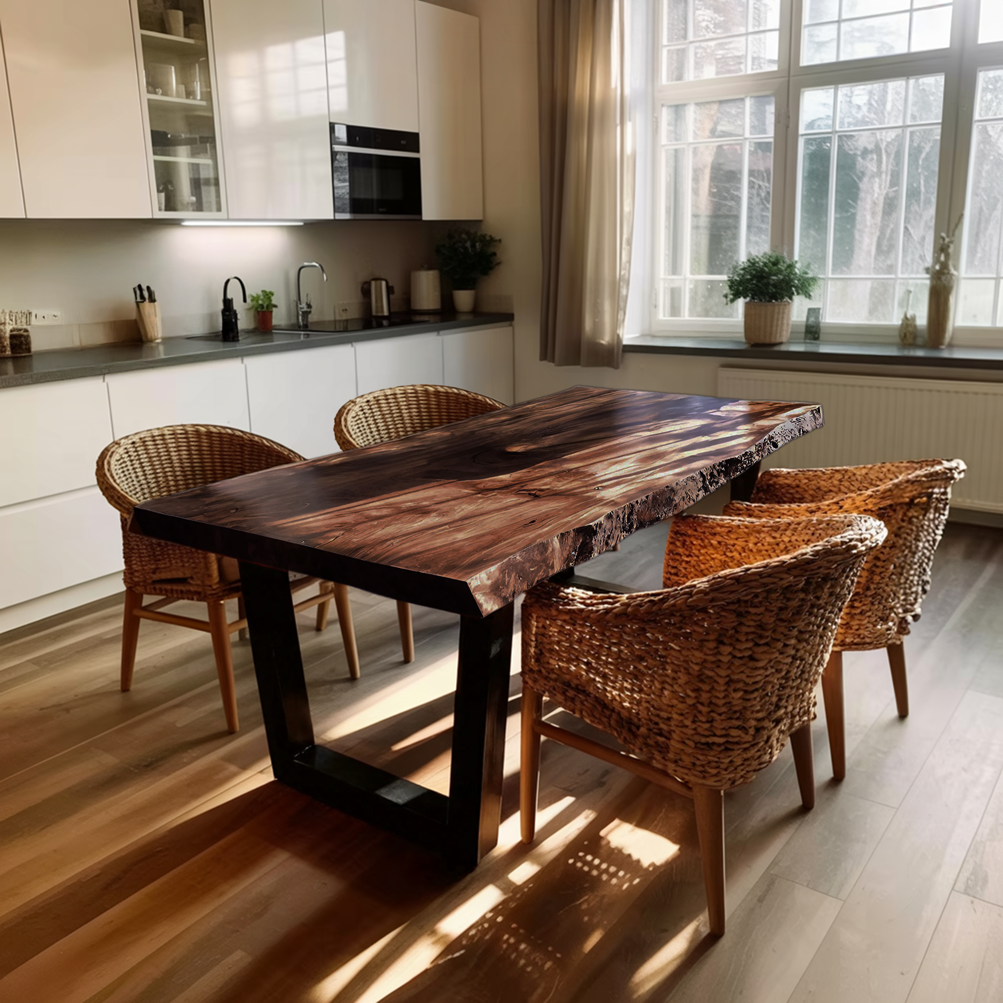 Furniture Decor Handcrafted Live Edge Dining Table Organic SILDTTRDN025