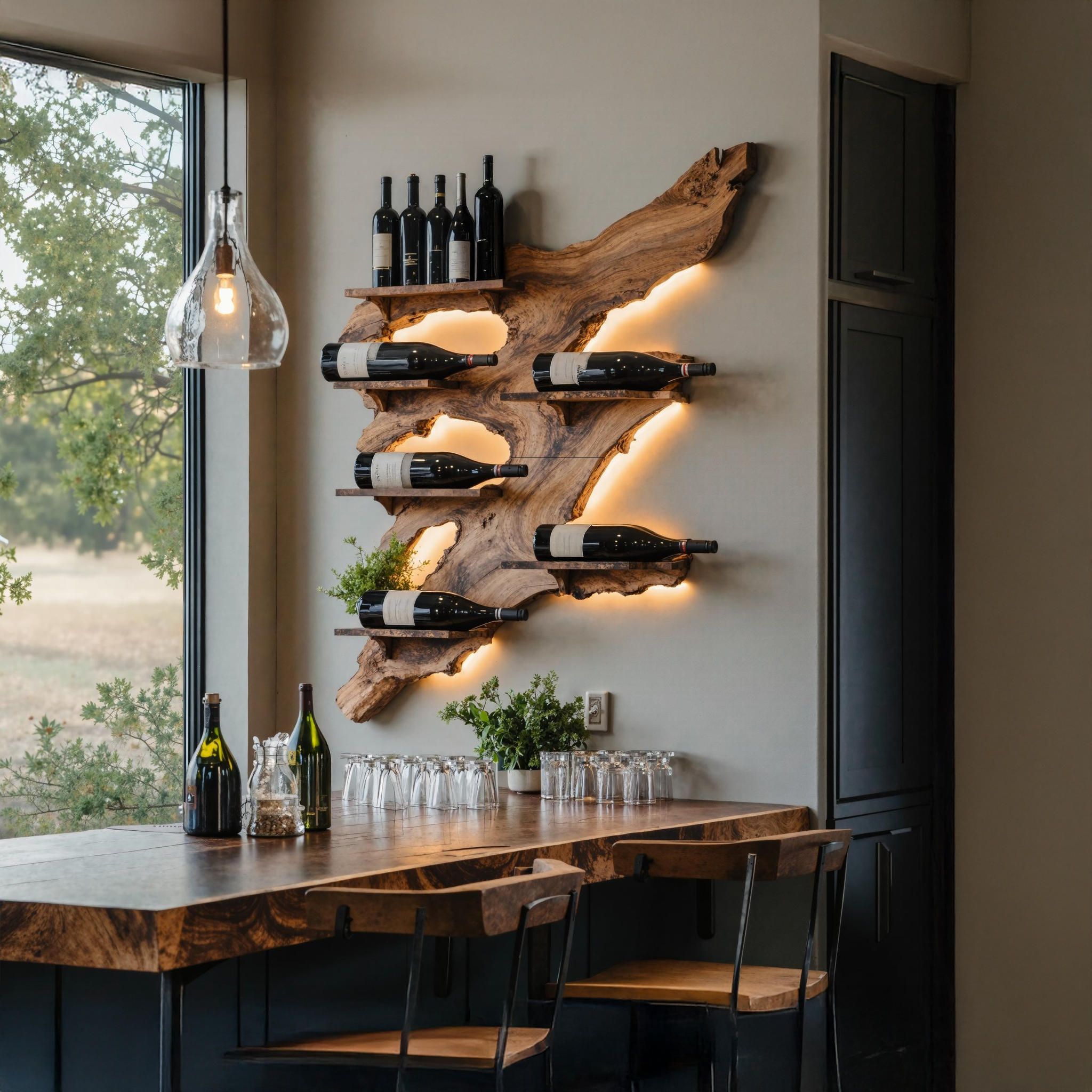 Rustic Wine Rack For Furniture Home Bar Wall Design SILDTTRWH022