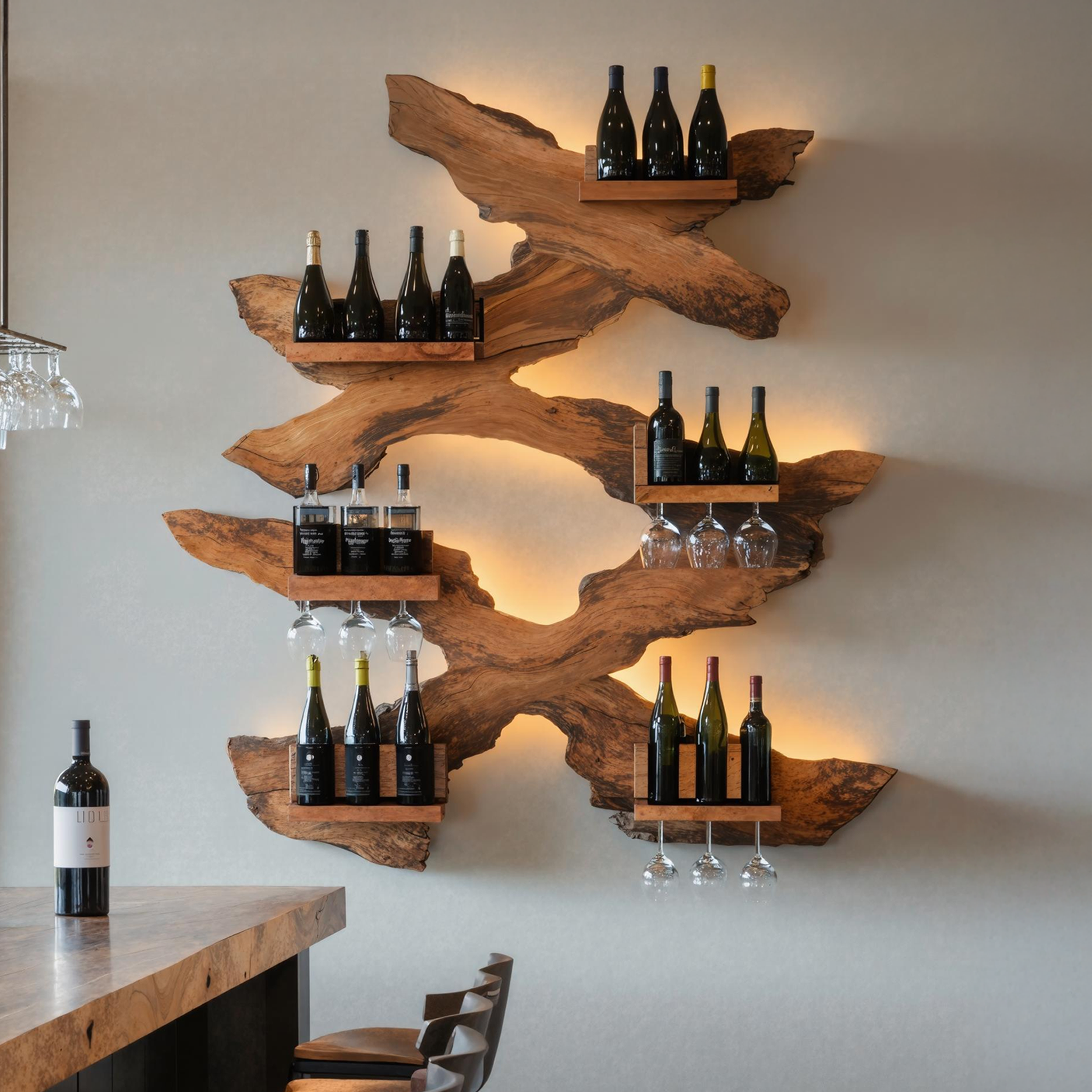 Farmhouse Wine Stand For Living Room Wood Accent Piece SILDTTRWH020