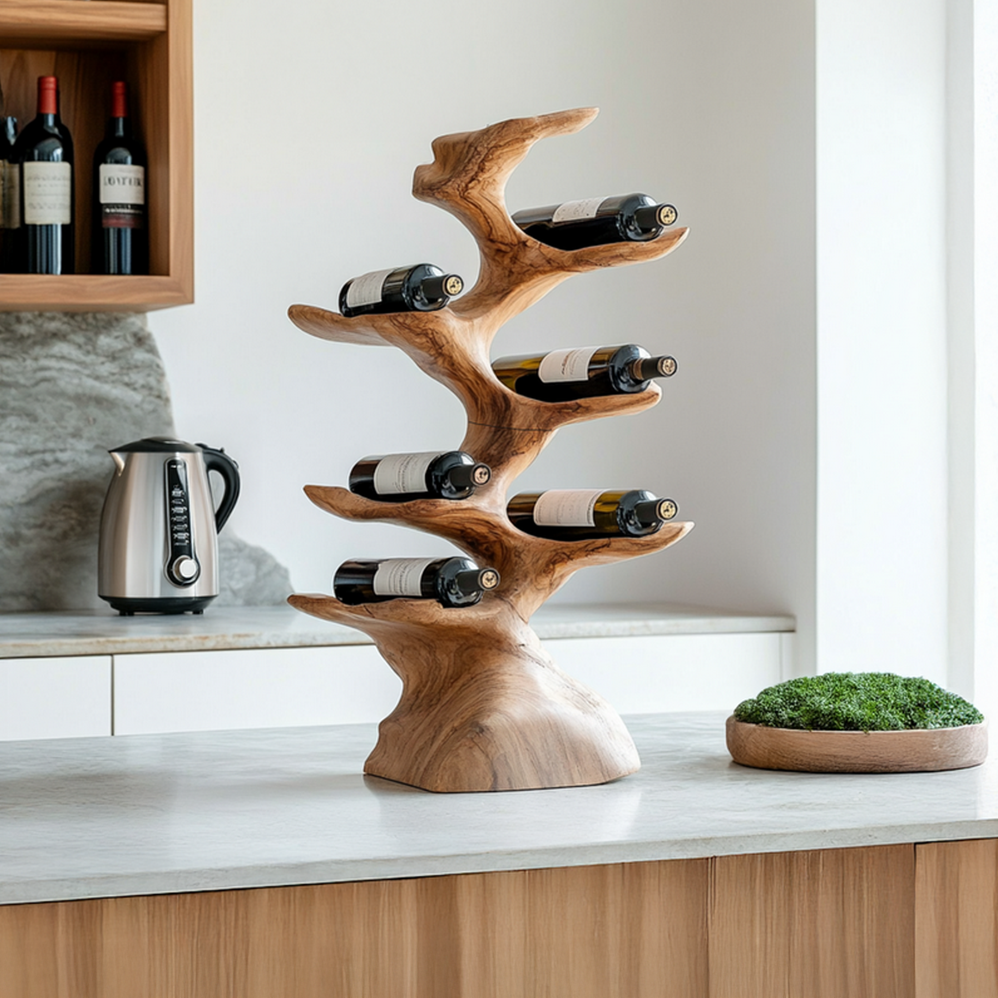 Rustic Wine Holder For Kitchen Home Bar Organization SILDTTRWH018
