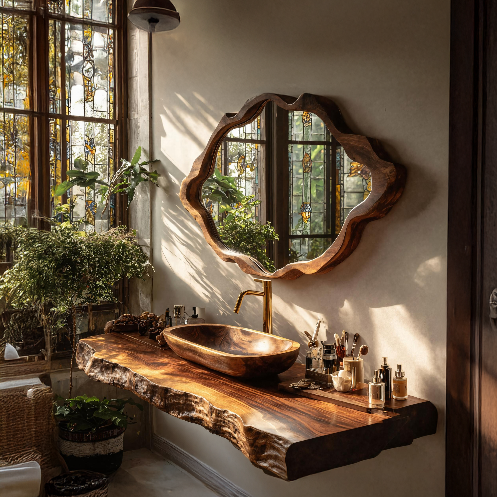 Farmhouse Wooden Vanity Mirror For Bathroom Furniture SILDTTRMI028