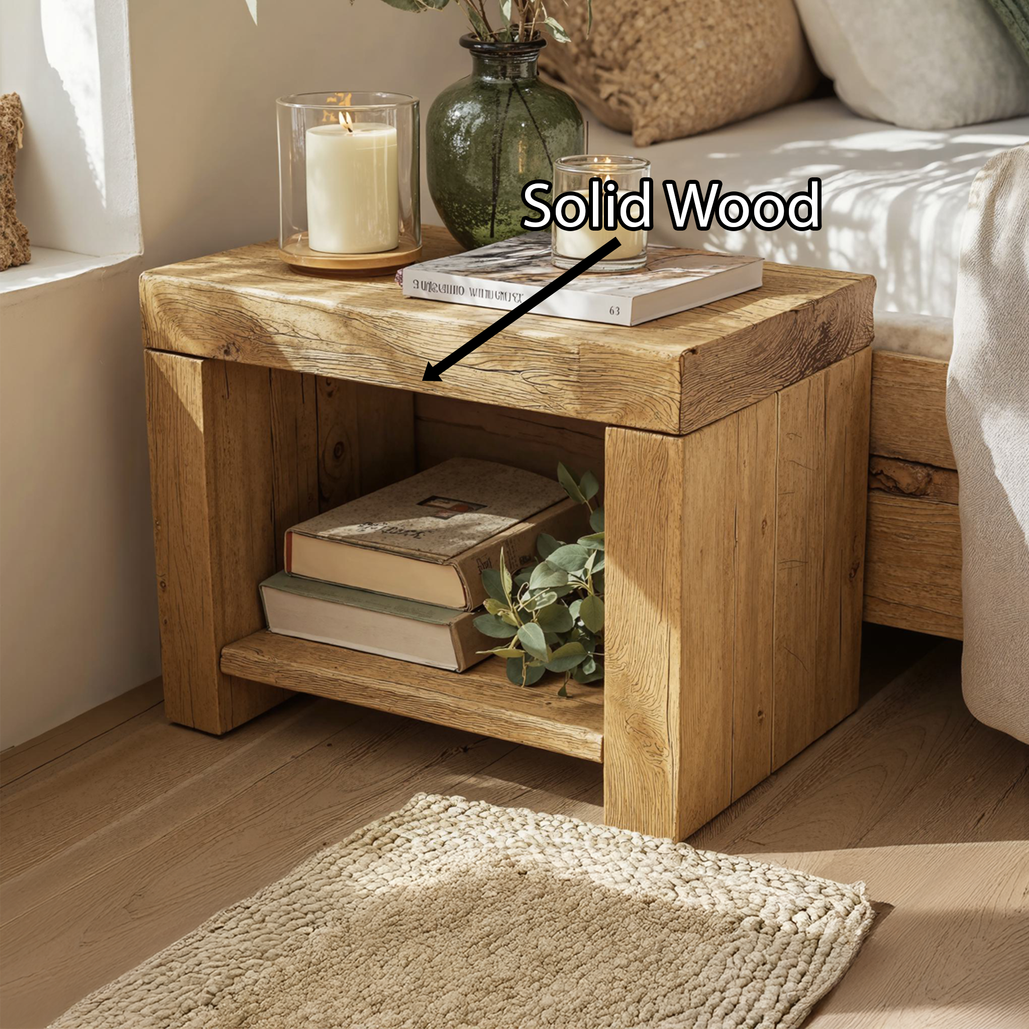 Modern Minimalist Wooden Nightstand For Elegant Bedrooms SILDTNS020