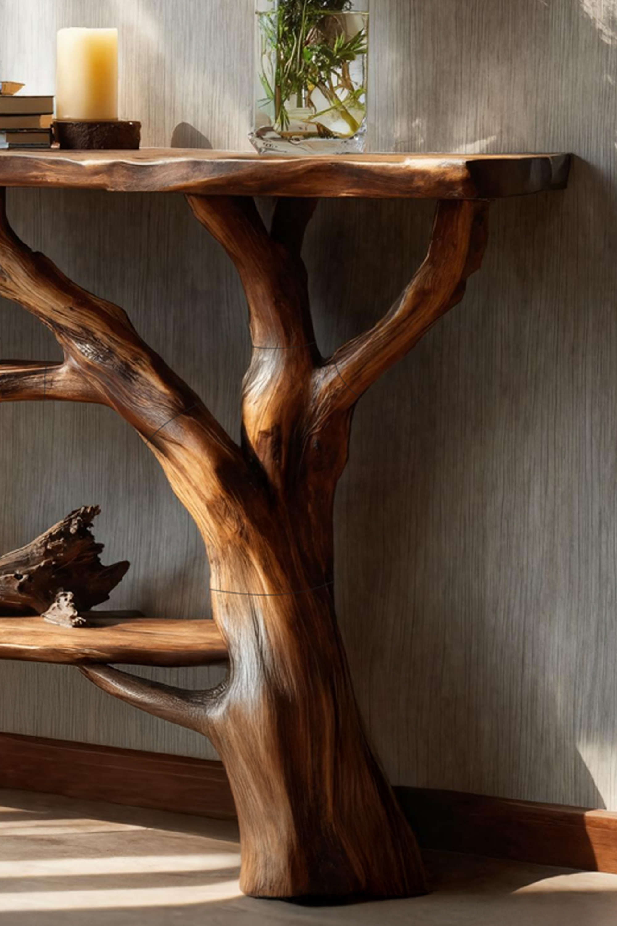 Handcrafted Solid Wood Console Table For Elegant Furniture Home Design SILDTTNCS067