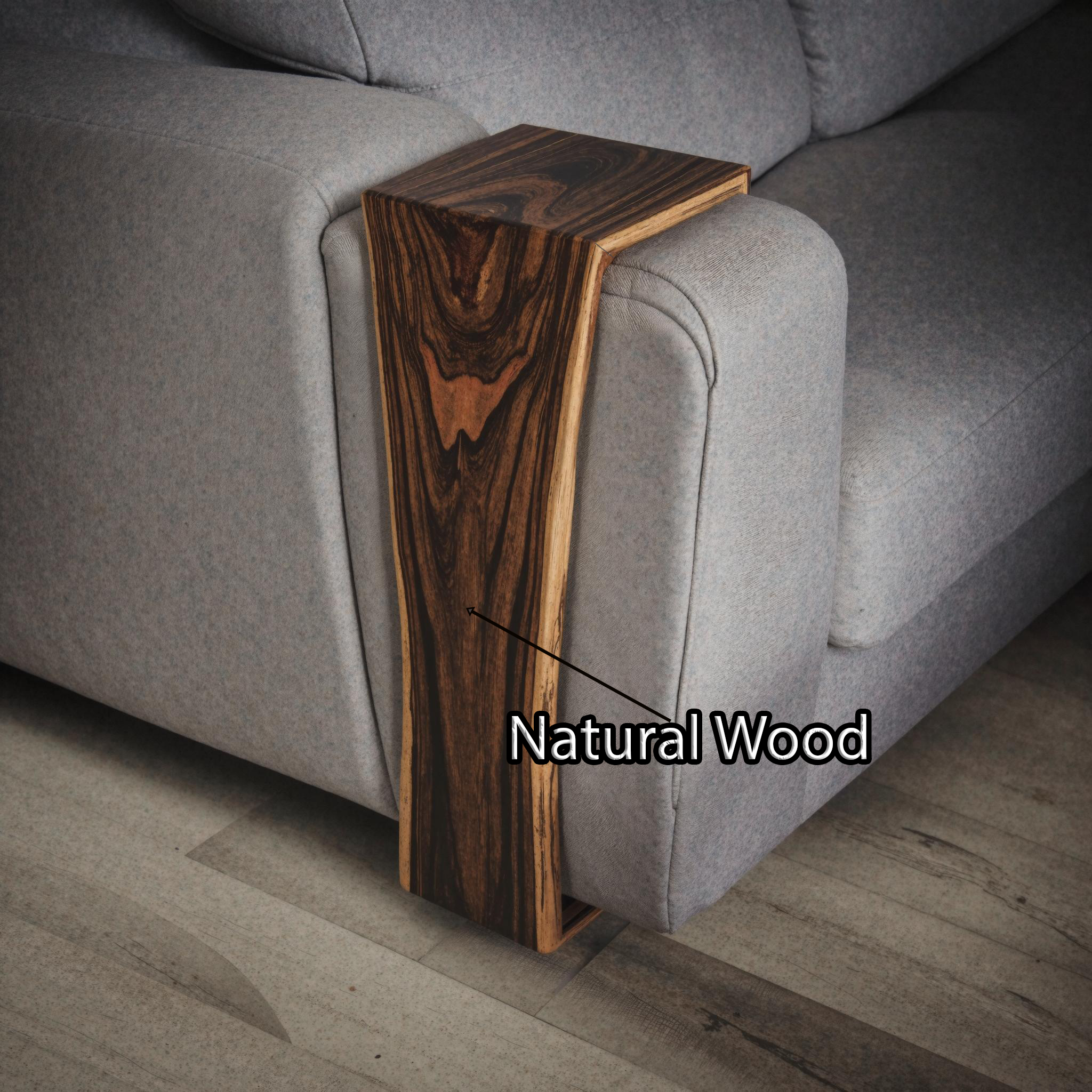 Farmhouse Sofa Armrest Table With Natural Wood Design SILDTAR001