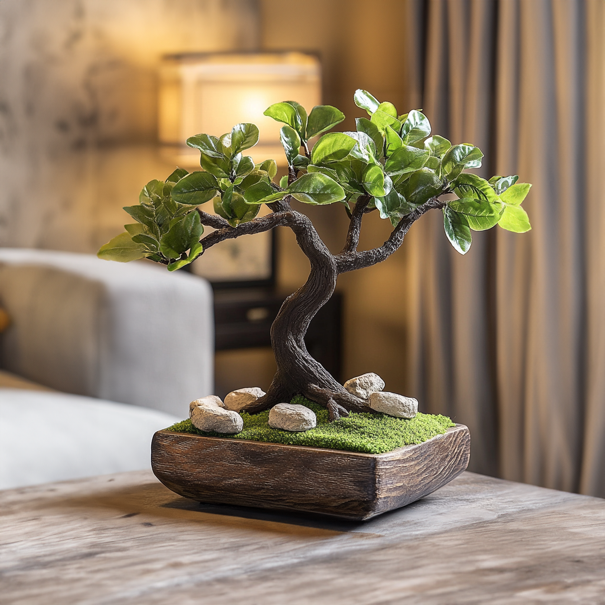 Driftwood Bonsai Moss Marimo Pots Bonsai Artificial Plants SINLBD017