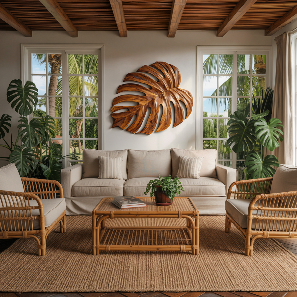 Artistic Wooden Leaf Wall Art For Living Room RTTHTTWA098