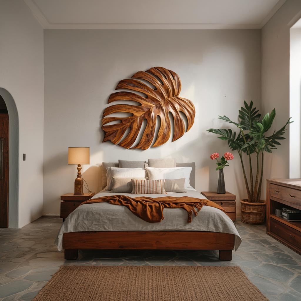 Artistic Wooden Leaf Wall Art For Living Room RTTHTTWA098
