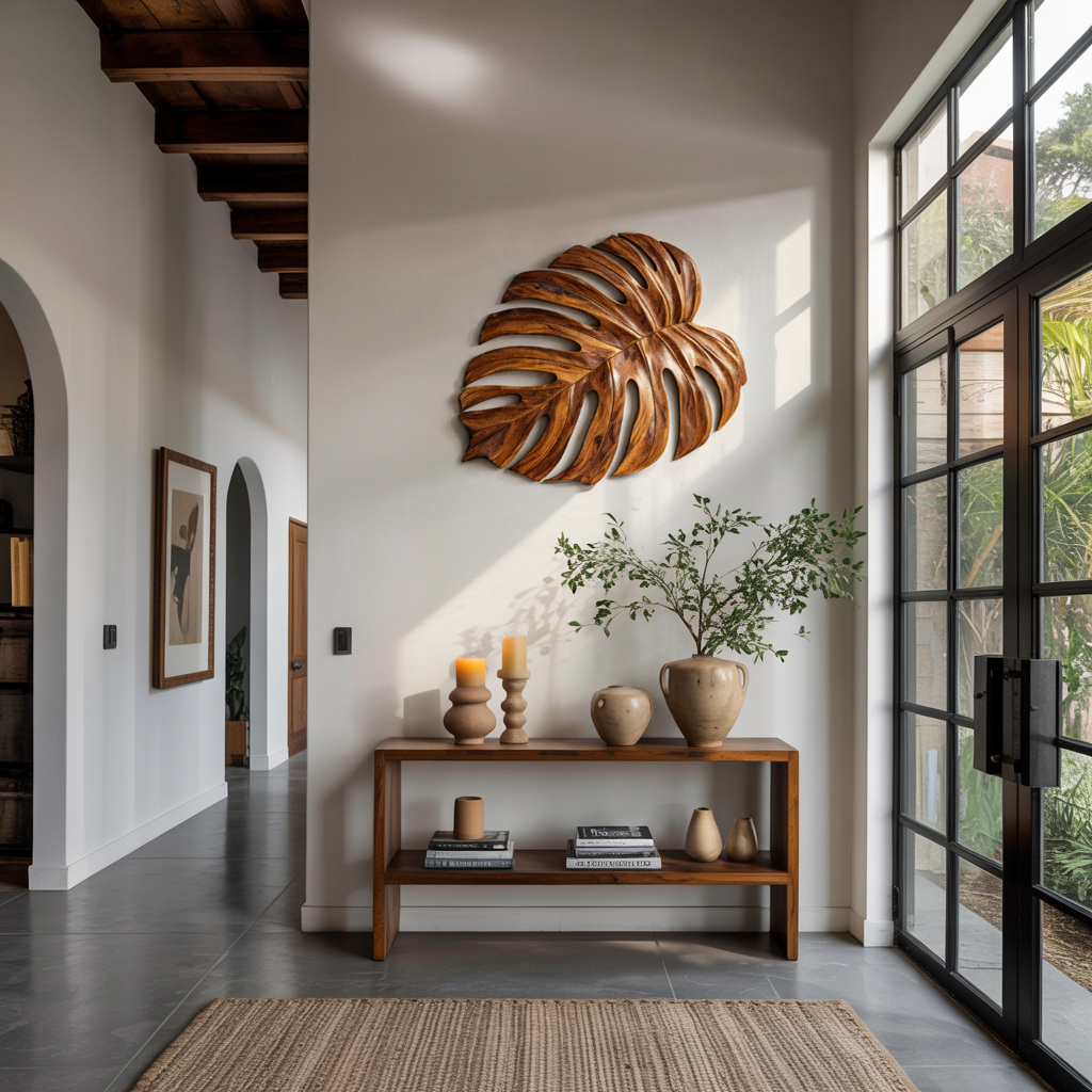 Artistic Wooden Leaf Wall Art For Living Room RTTHTTWA098