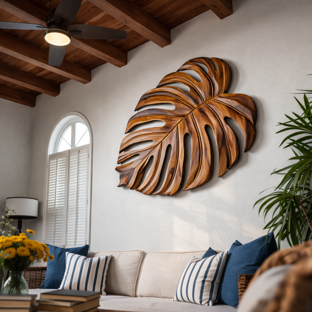 Artistic Wooden Leaf Wall Art For Living Room RTTHTTWA098