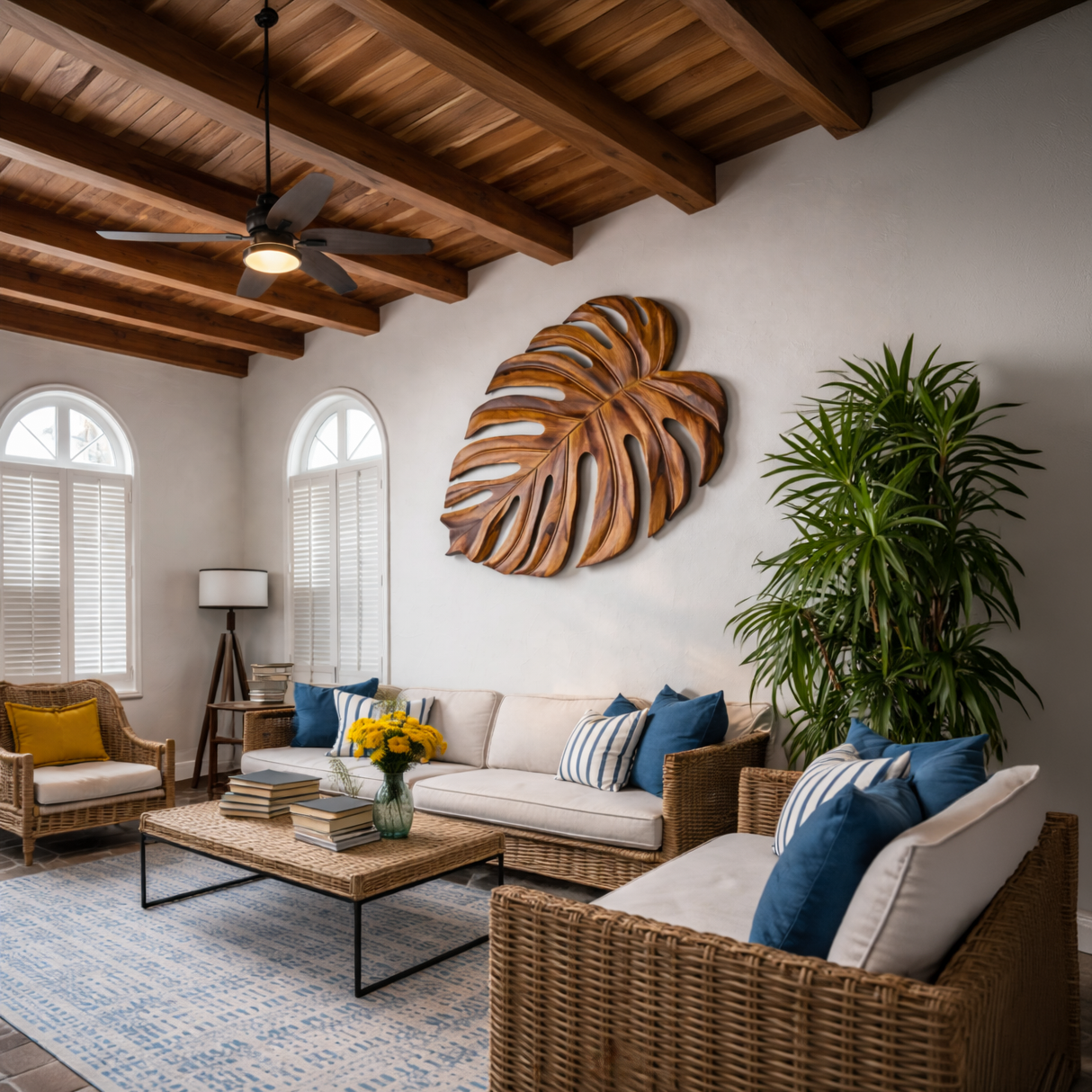 Artistic Wooden Leaf Wall Art For Living Room RTTHTTWA098
