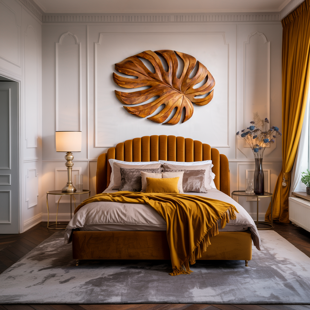 Organic Wooden Leaf Wall Sculpture For Contemporary Interior RTTHTTWA099