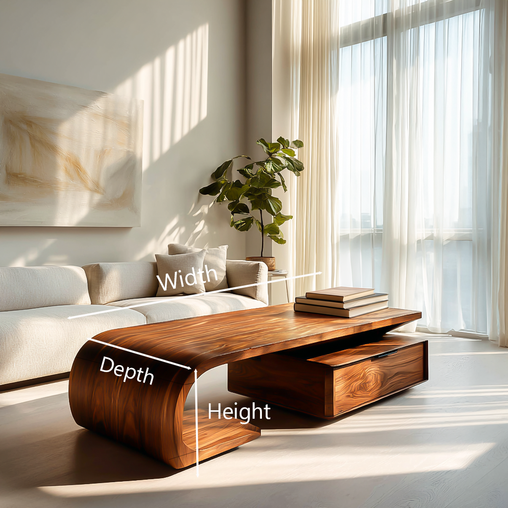 Modern Wooden Coffee Table With Storage Cabinet For Home Interior RTTHTTCF049