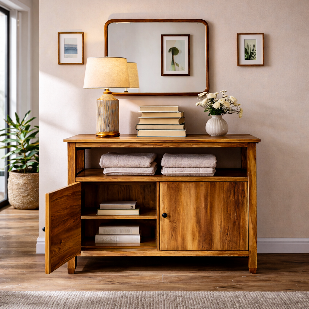 Contemporary Wooden Sideboard For Japandi Interior RTTHTTSD048