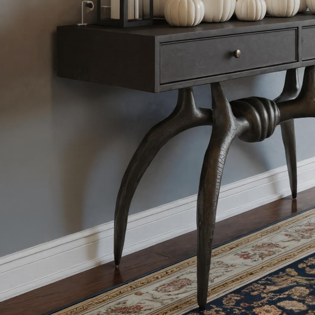 Halloween Console Table With Curved Spider Legs And Drawers For Entryway SITHHNHW004