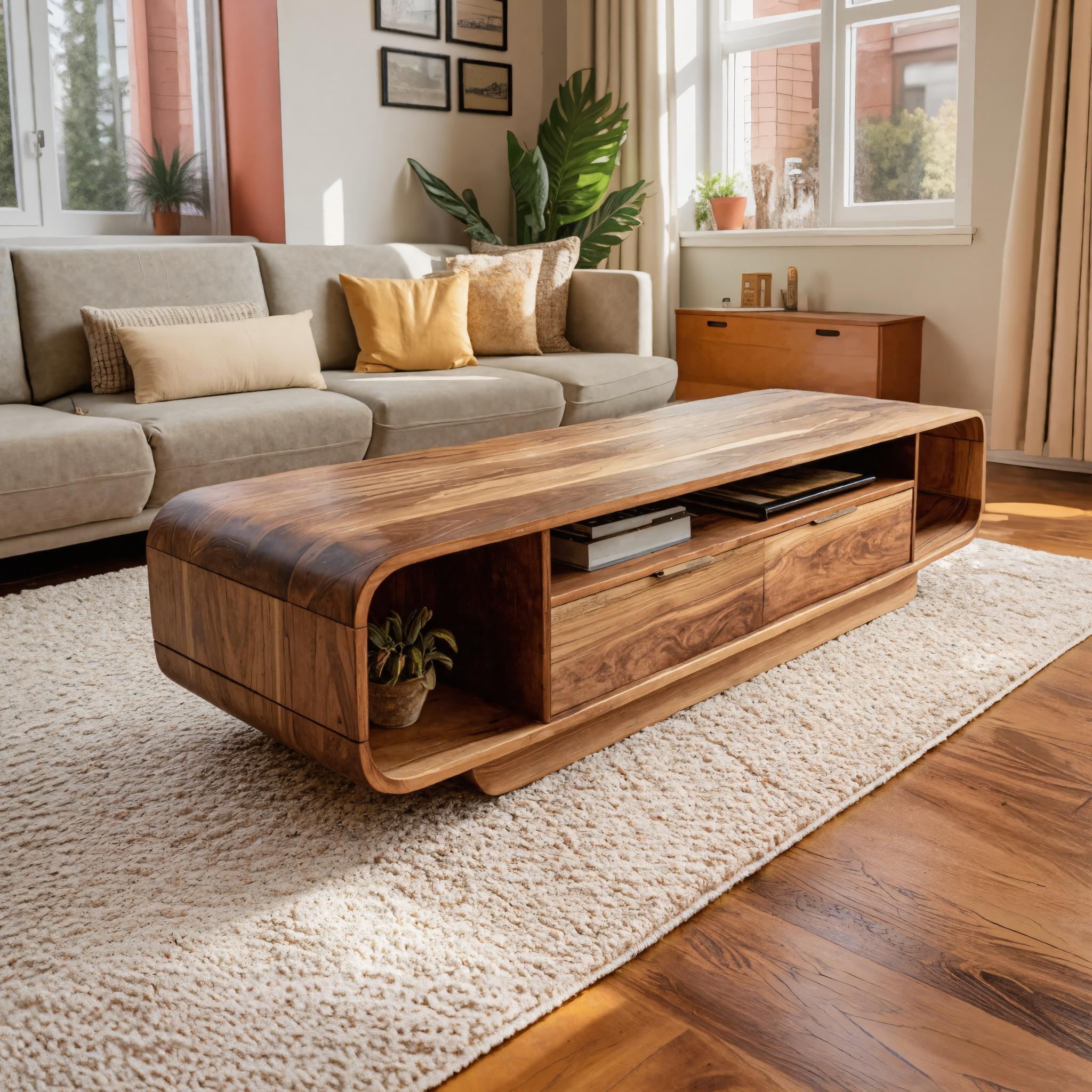 Modern Coffee Table With Storage Drawers For Living Room SITHHNCF020