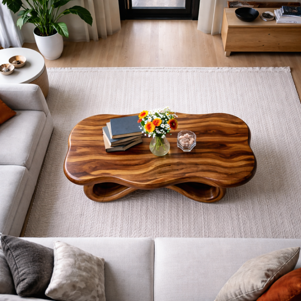 Organic Sculptural Wooden Coffee Table For Living Room RTTHTTCF042