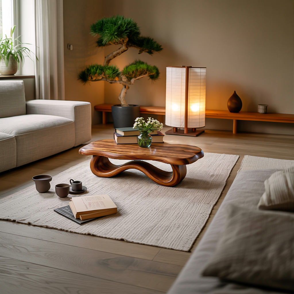 Organic Sculptural Wooden Coffee Table For Living Room RTTHTTCF042
