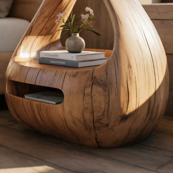 Artistic Teardrop Nightstand With Organic Design For Modern Bedroom SITHTTNS006