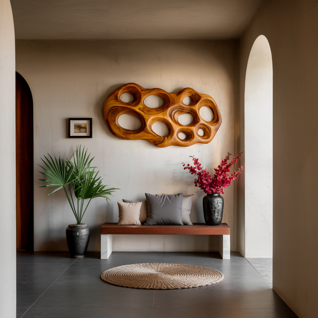 Modern Wooden Wall Art Hollow Form For Contemporary Space RTTHTTWA105