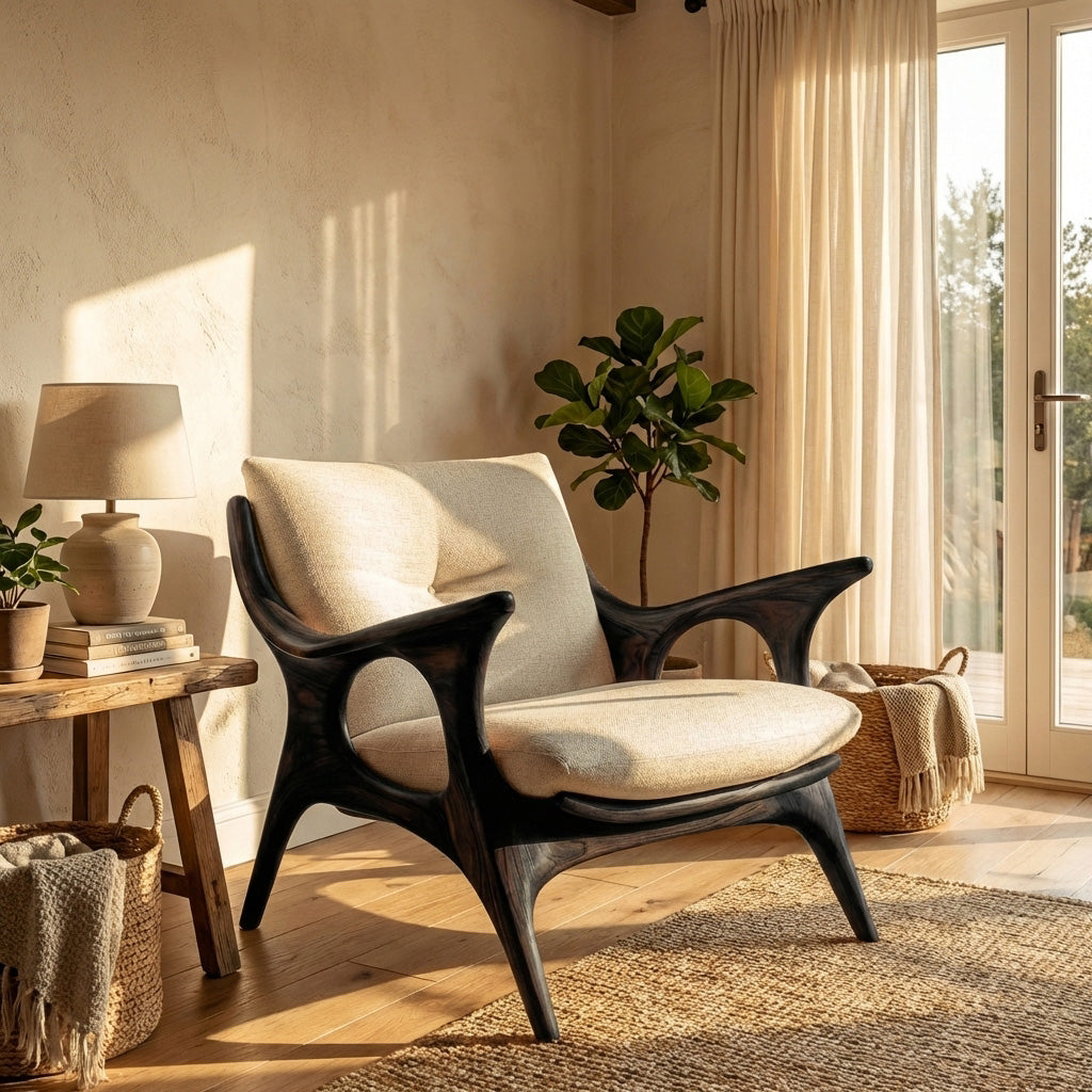 Minimalist Wooden Lounge Chair For Living Room Interior RTTHHNCHR112